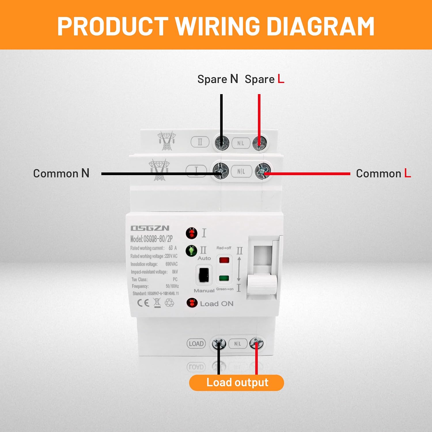 Interruttore di Trasferimento Automatico a Doppia 2P 63A - immagine 5