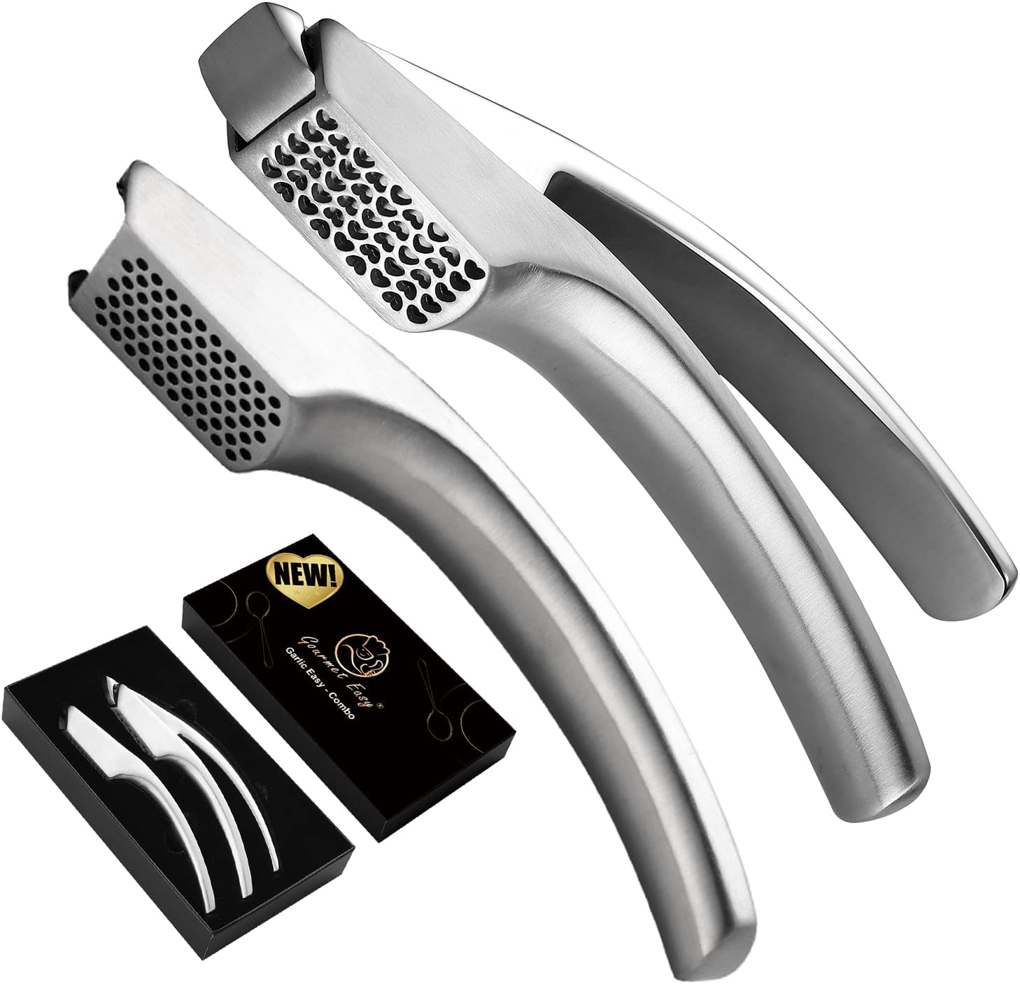 Schiaccia Aglio in Acciaio Inox con 2 Accessori - immagine 1