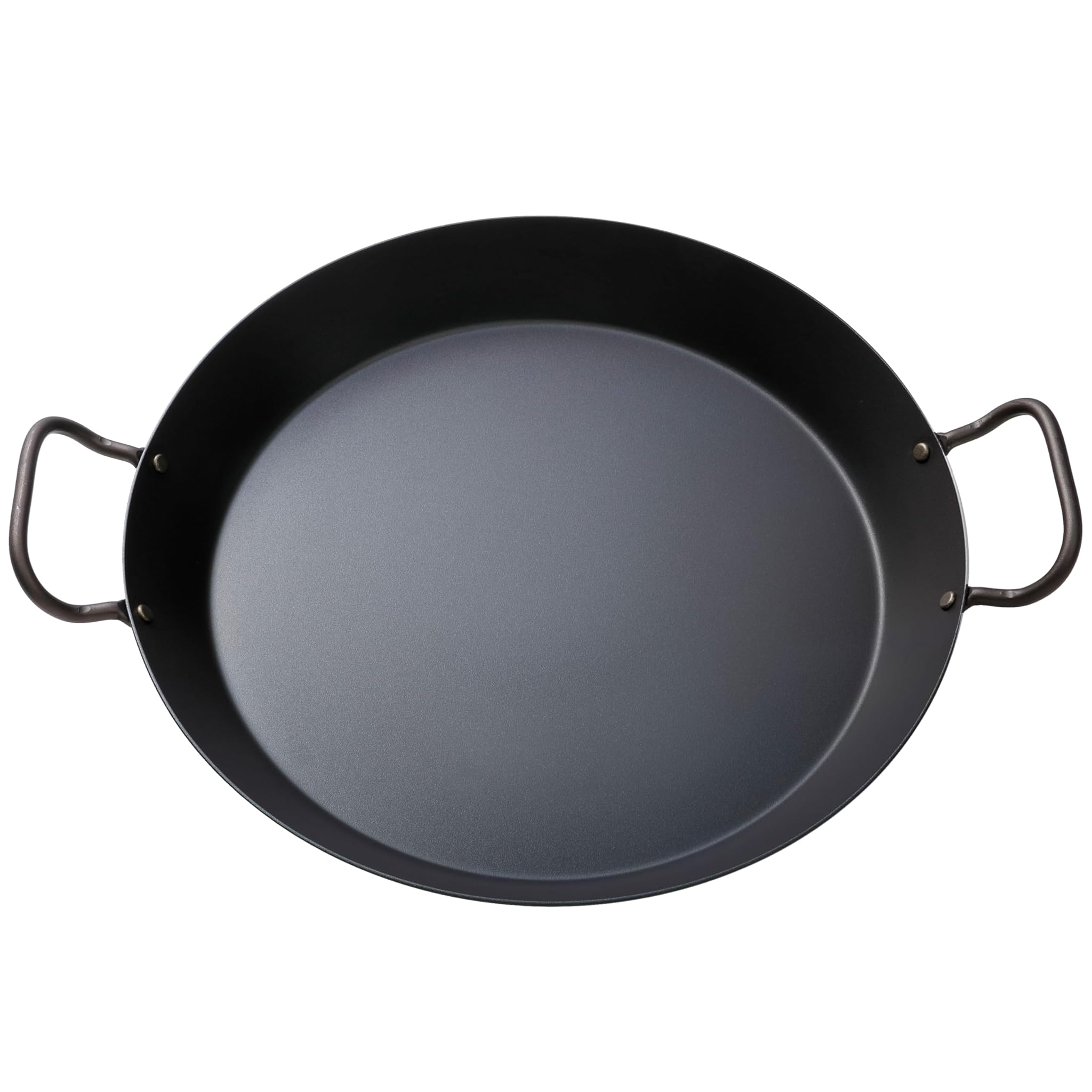 SKOTTSBERG Padella per paella in acciaio al carbonio, Ø 38 cm, preriscaldata e senza PFAS, fondo da 2,5 mm, doppia maniglia, per induzione, gas, ceramica, forno e barbecue