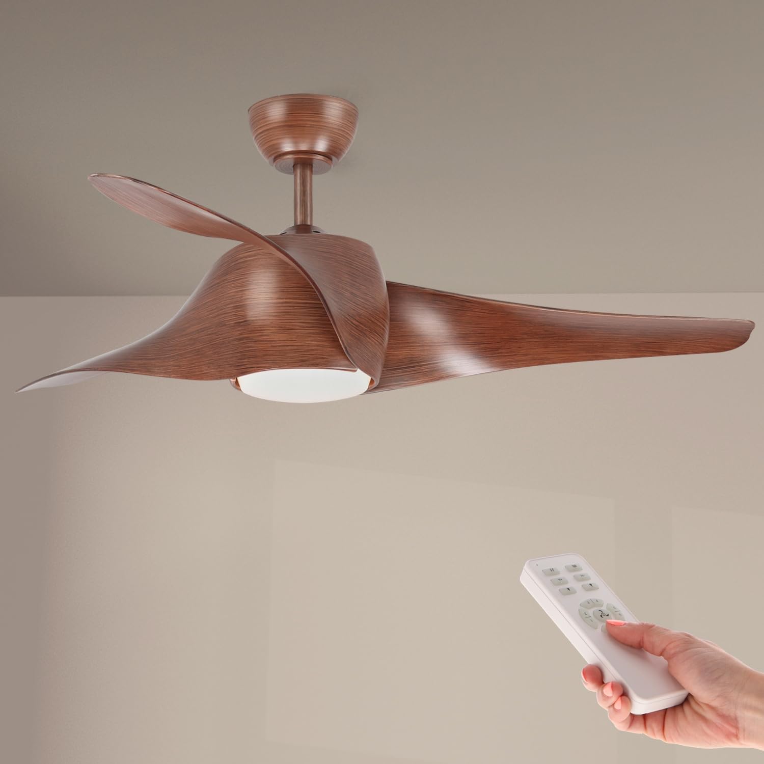 M Mimotec - Ventilatore da Soffitto Fanton Legno con Luce