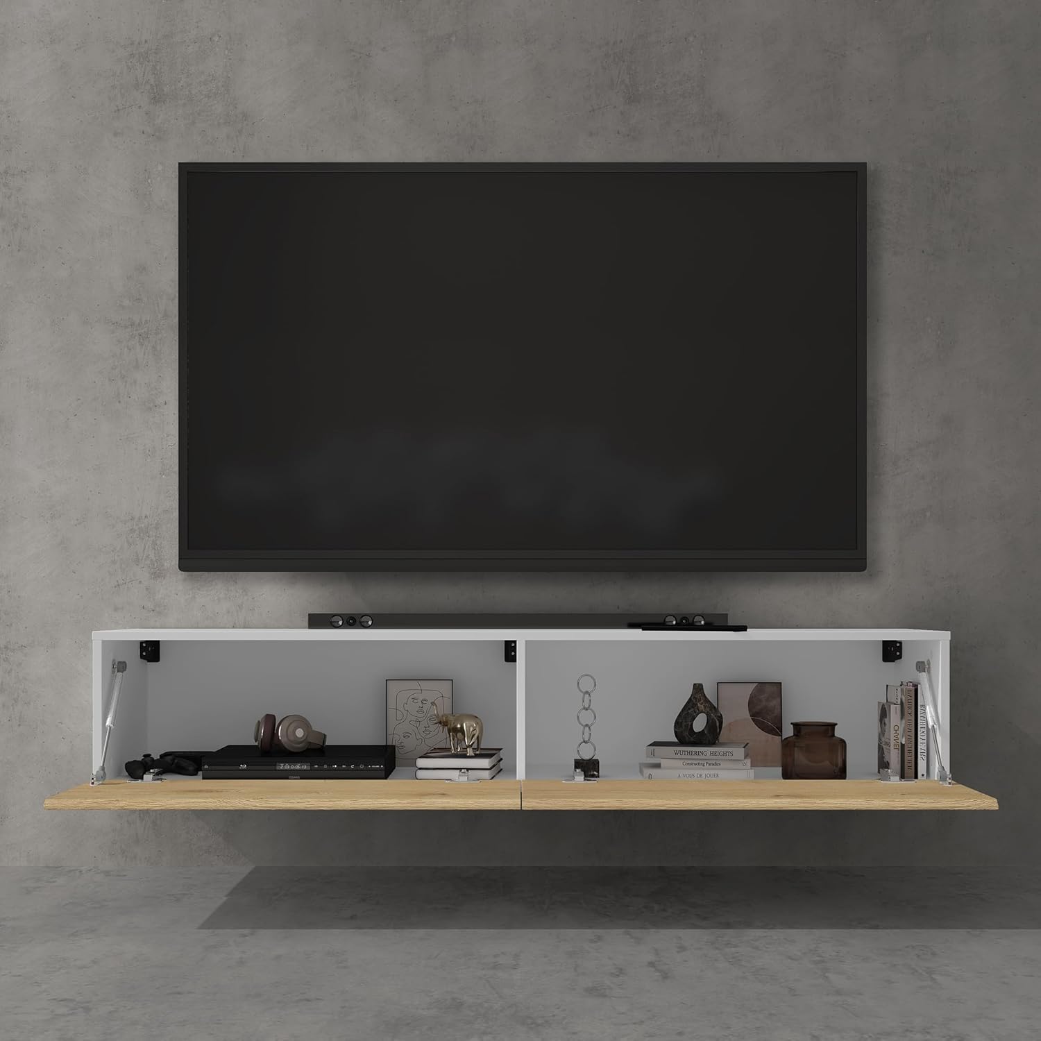 Doporro Mobile Porta TV Sospeso 160cm 2 Ante - immagine 2