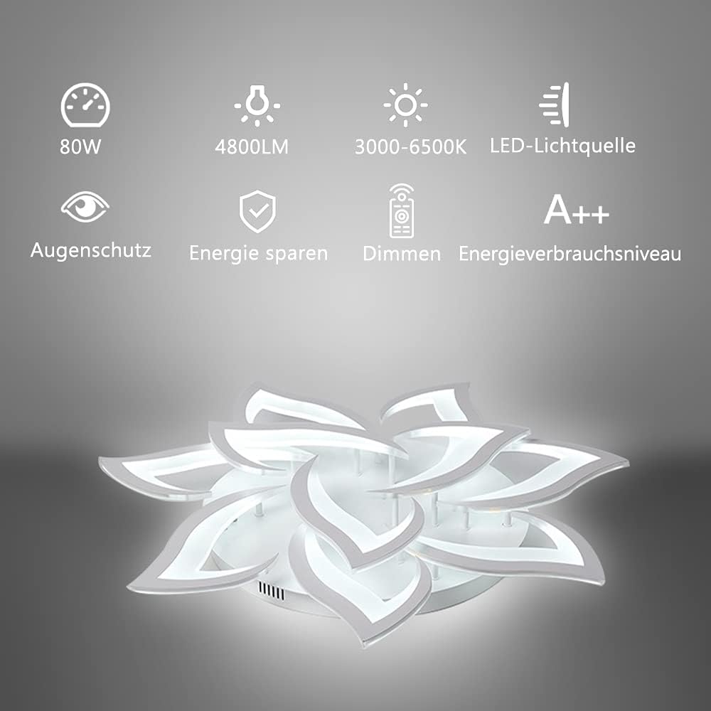 Plafoniera Led Soffitto Moderna Dimmerabile 80W - immagine 3