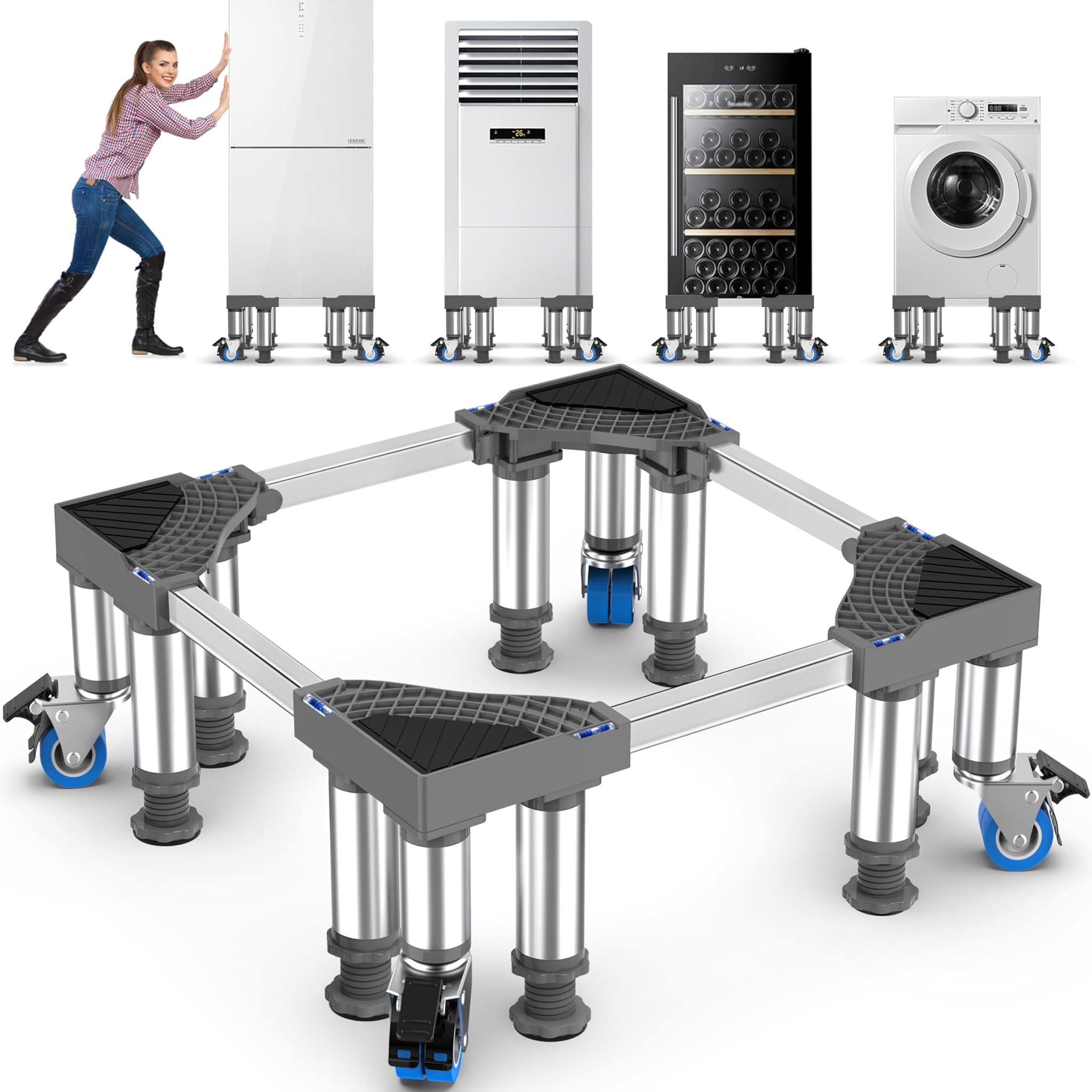 Niuxx Base Universale per Frigorifero con 8 Piedi