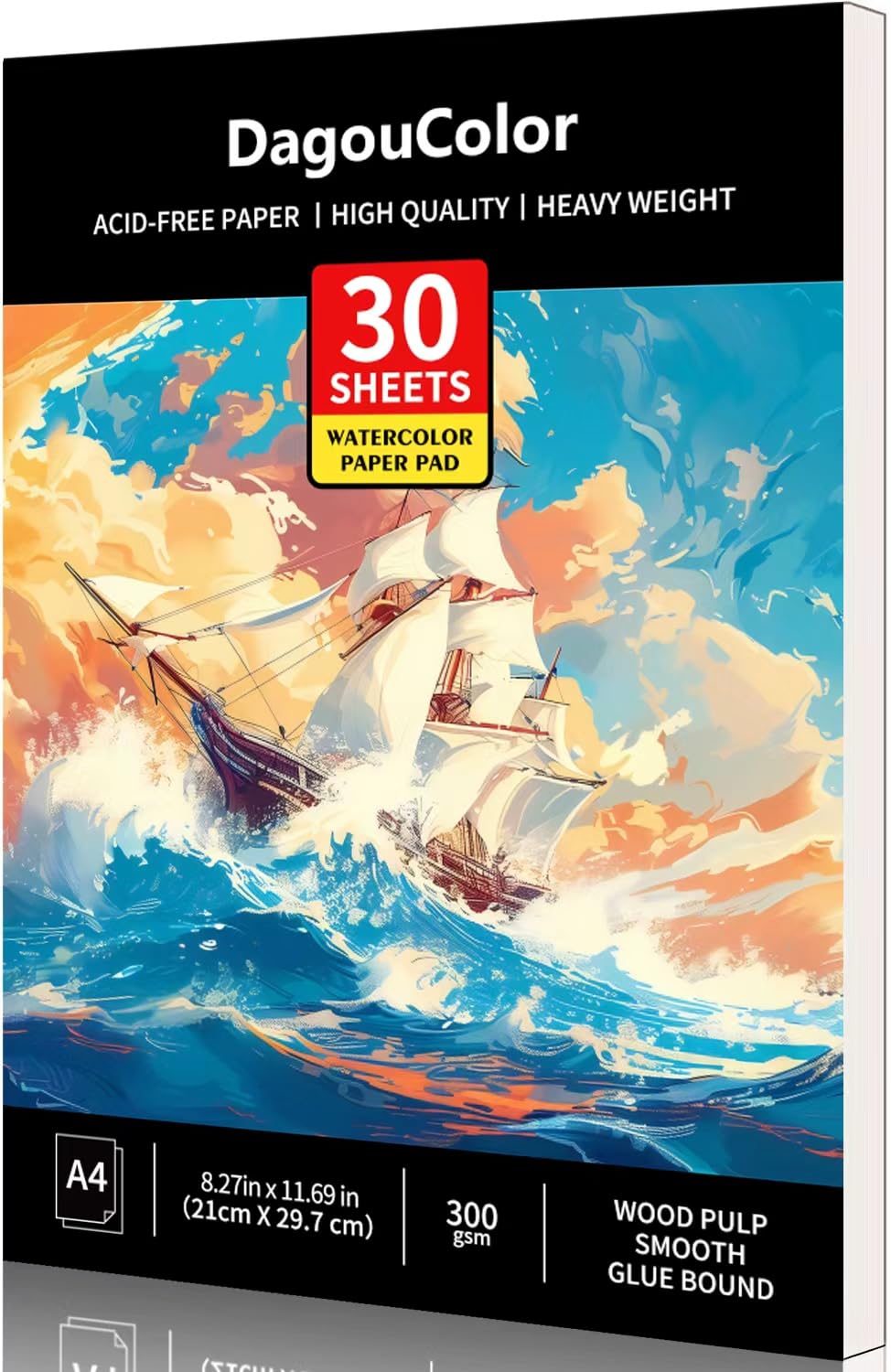 Dagoucolor Carta per Acquerello A4, 30 Fogli 300gsm