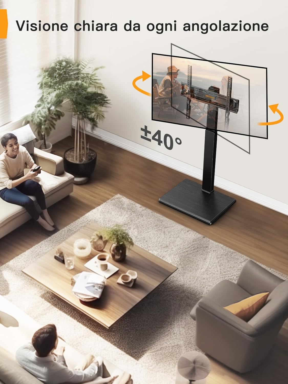 Perlegear Supporto TV da Pavimento Universale 30-70 pollici - immagine 3