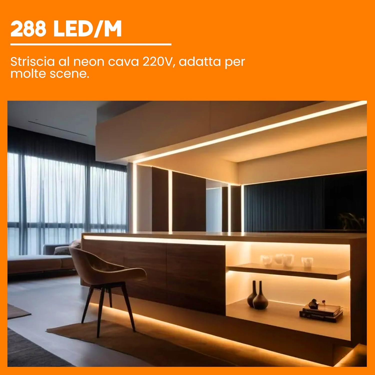 Wisada Strisce LED COB Neon Flessibile 220V 15M - immagine 4