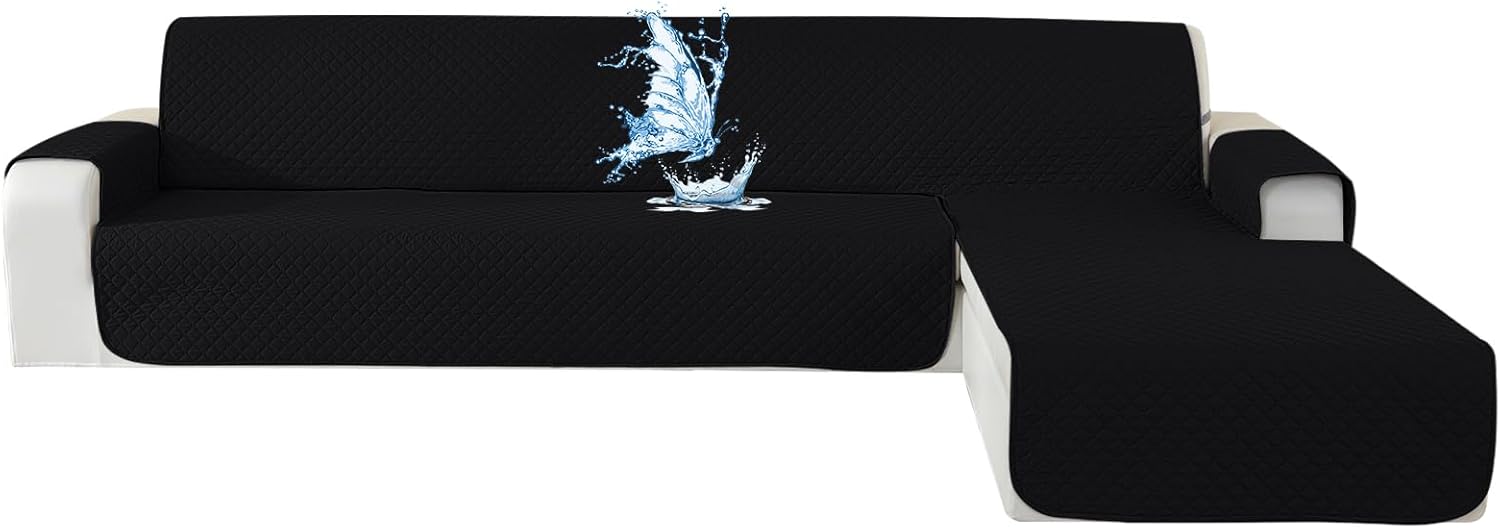 CYCMACO Copridivano 3 Posti con Penisola Universale, Nero