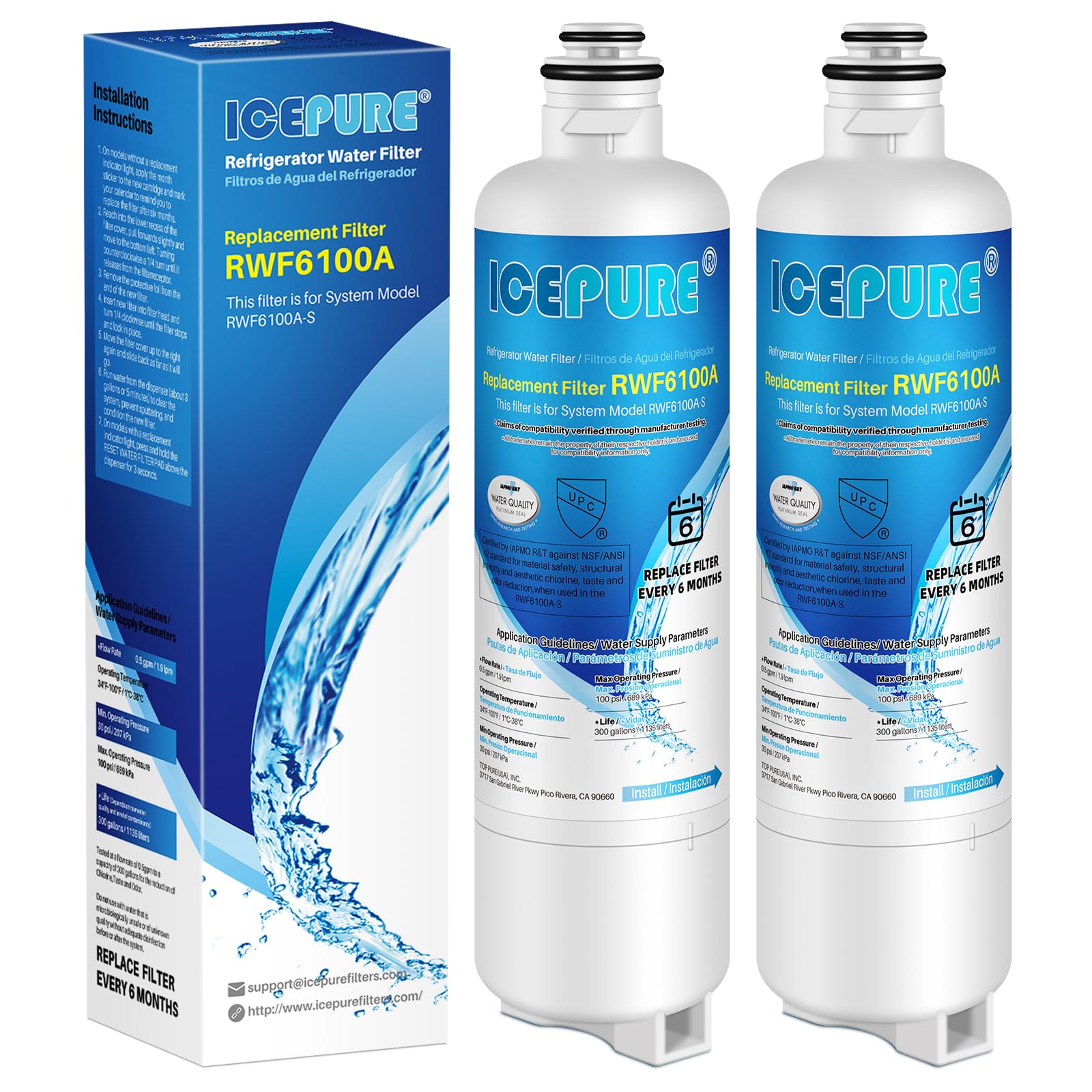 Icepure Filtro Acqua Ricambio per Frigorifero Bosch Ultra Clarity Pro