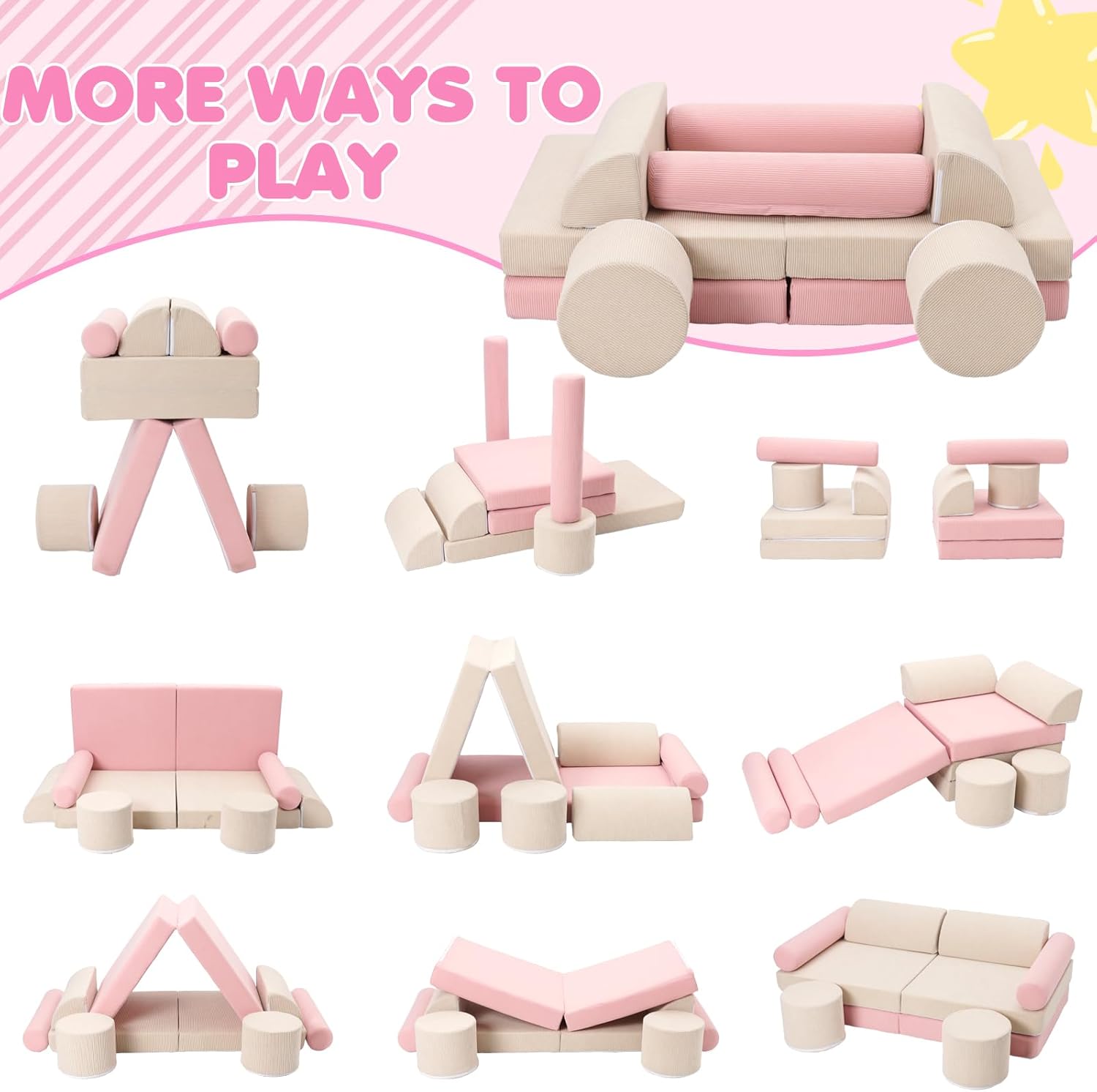 Nukied Divano Modulare per Bambini 10PCS - immagine 2