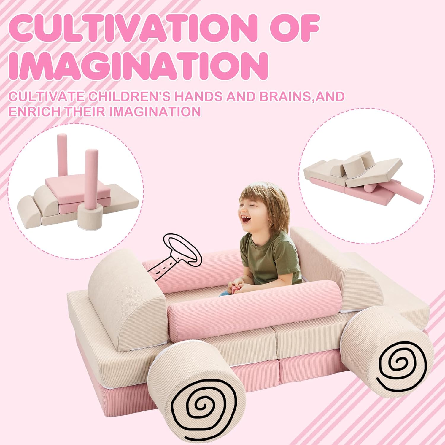 Nukied Divano Modulare per Bambini 10PCS - immagine 3