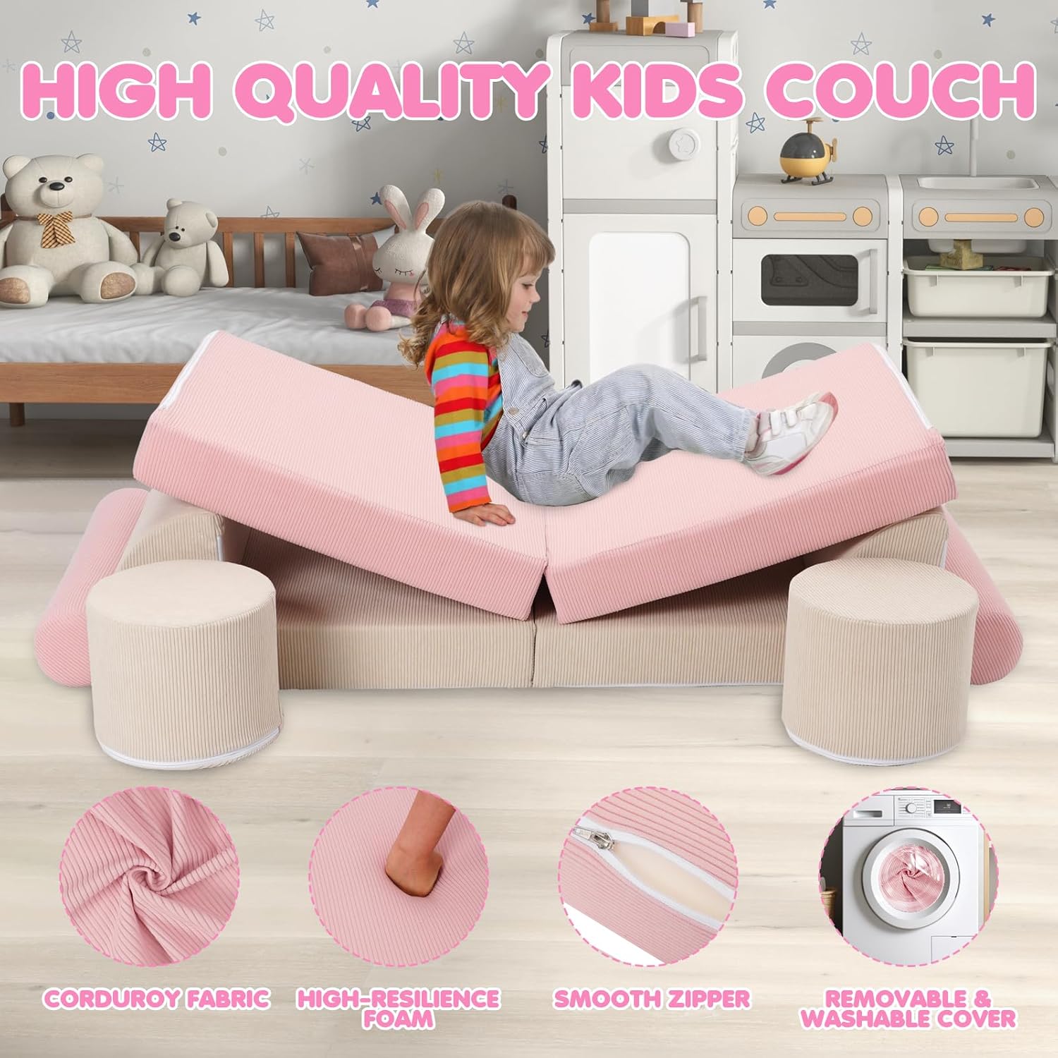 Nukied Divano Modulare per Bambini 10PCS - immagine 4