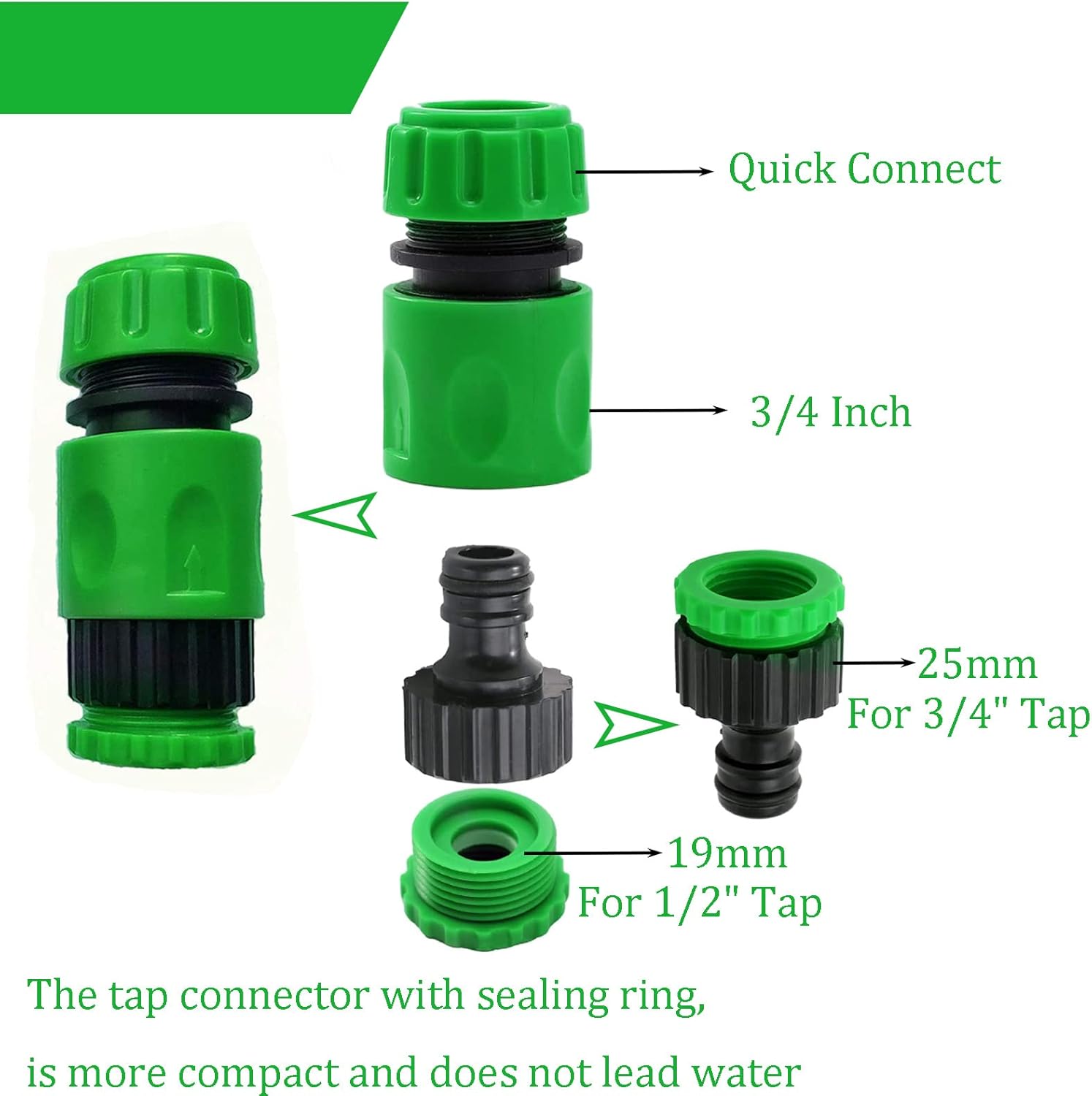 Connettore per Rubinetto da Giardino, Kit 10 Pezzi - immagine 2