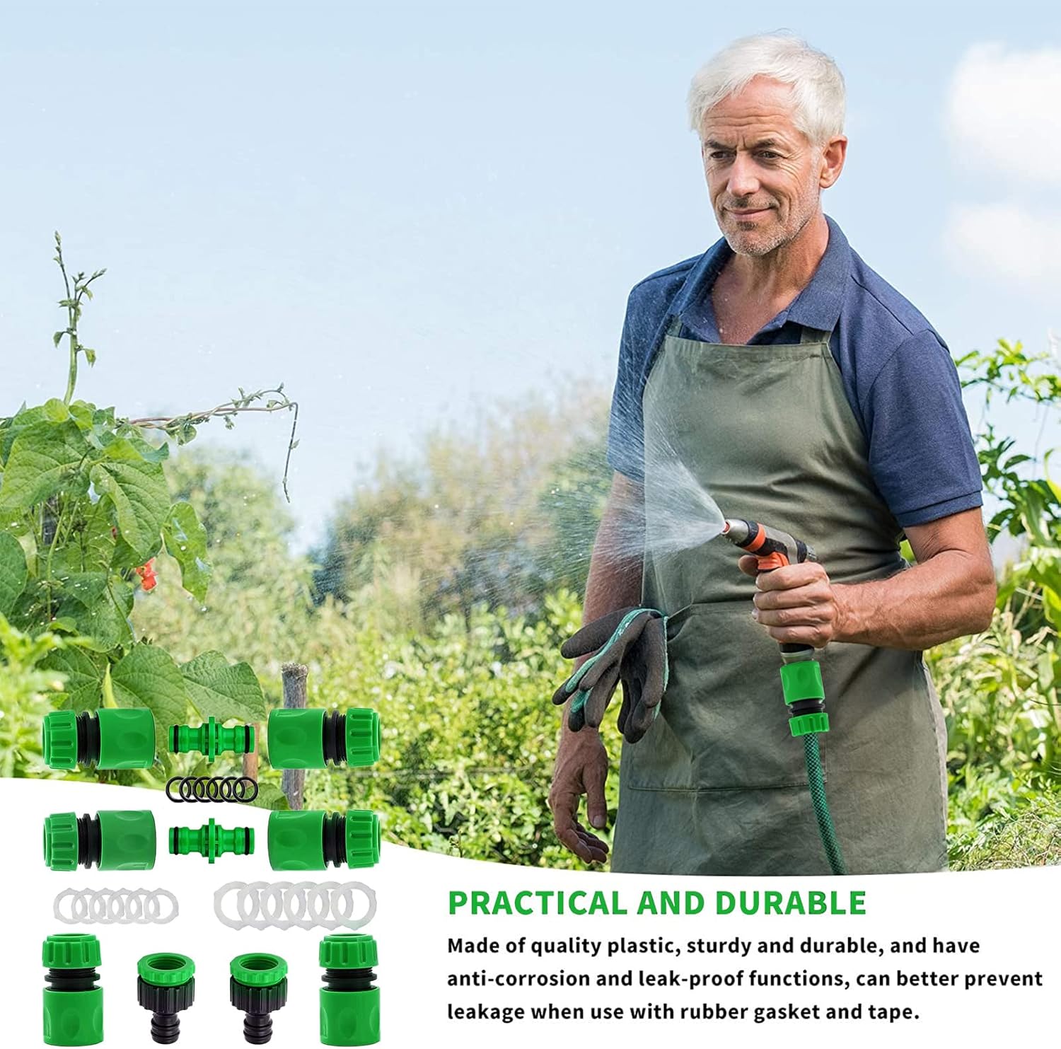 Connettore per Rubinetto da Giardino, Kit 10 Pezzi - immagine 6