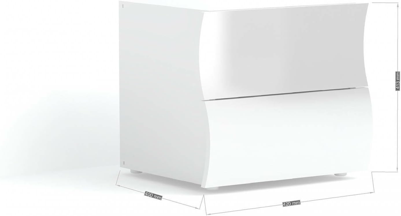 Dmora Edoardo - Comodino con 2 Cassetti 50x40h41 cm - immagine 2