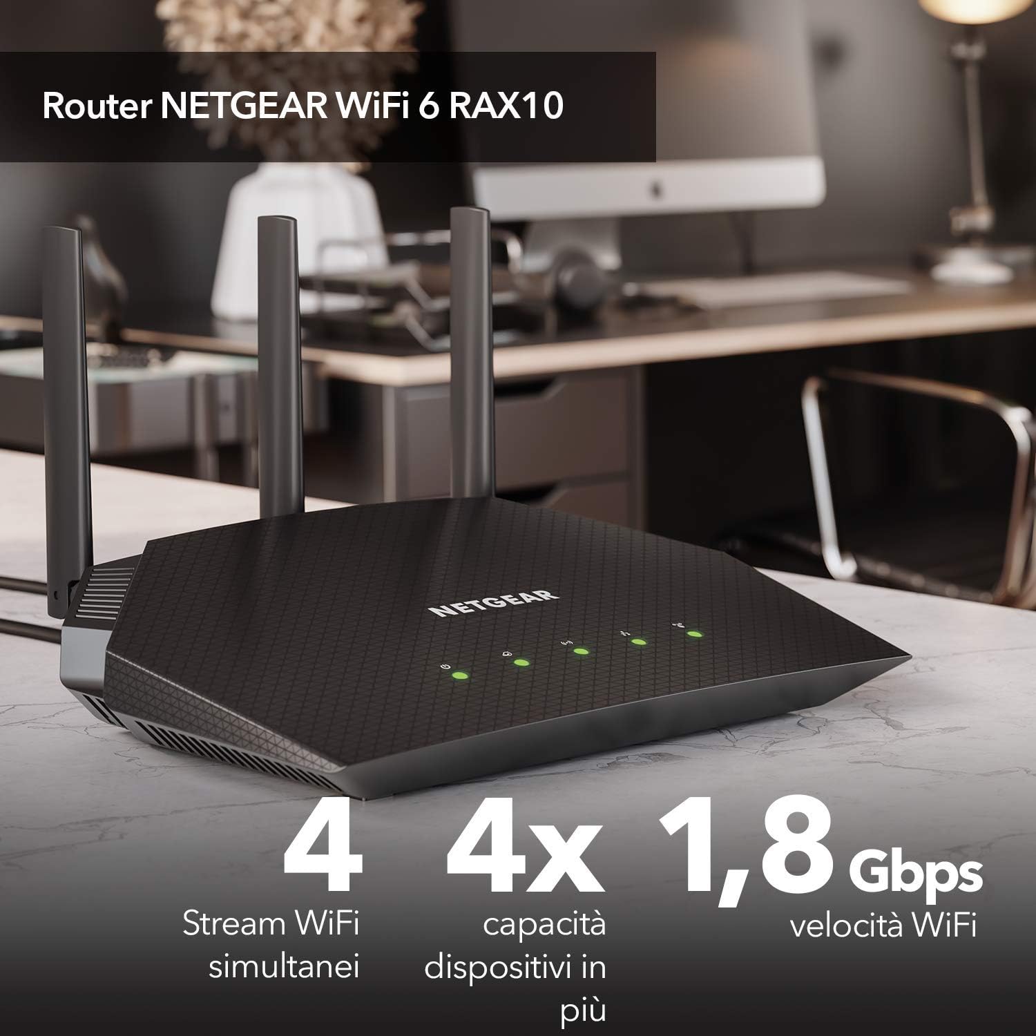 Netgear Nighthawk Router WiFi 6 (RAX10) AX1800 - immagine 2