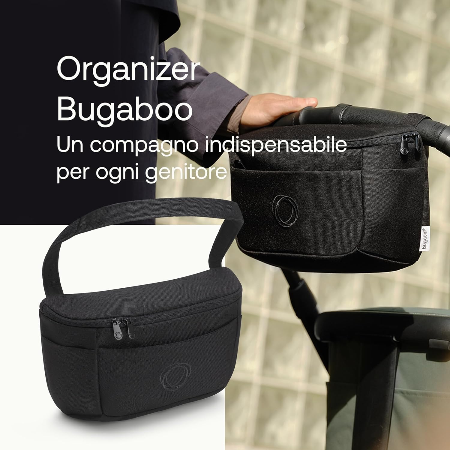 Bugaboo Organizer Multitasche Passeggino, Midnight Black - immagine 2