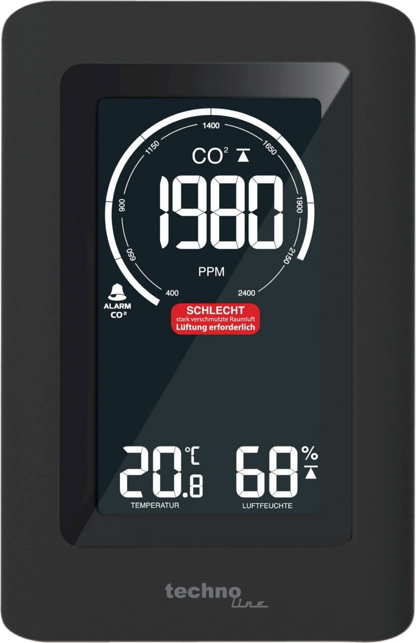 technoline WL1030 WL1030-Misuratore di CO2, Nero
