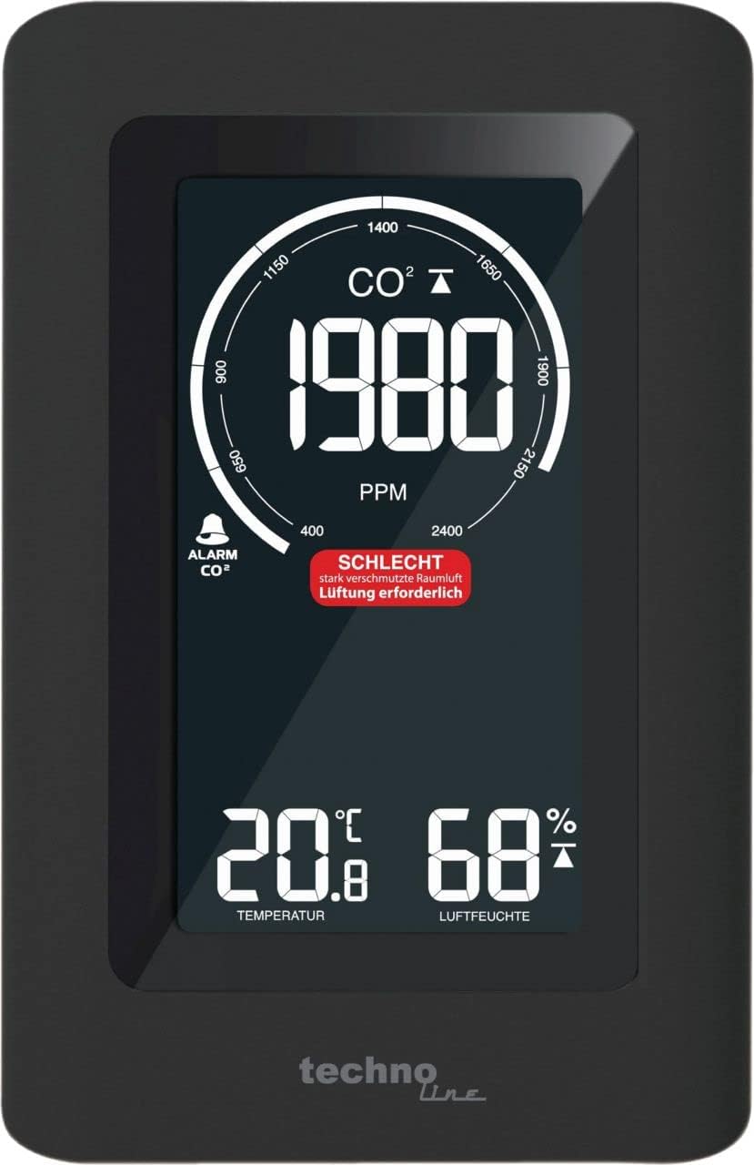 technoline WL1030 WL1030-Misuratore di CO2, Nero - immagine 1