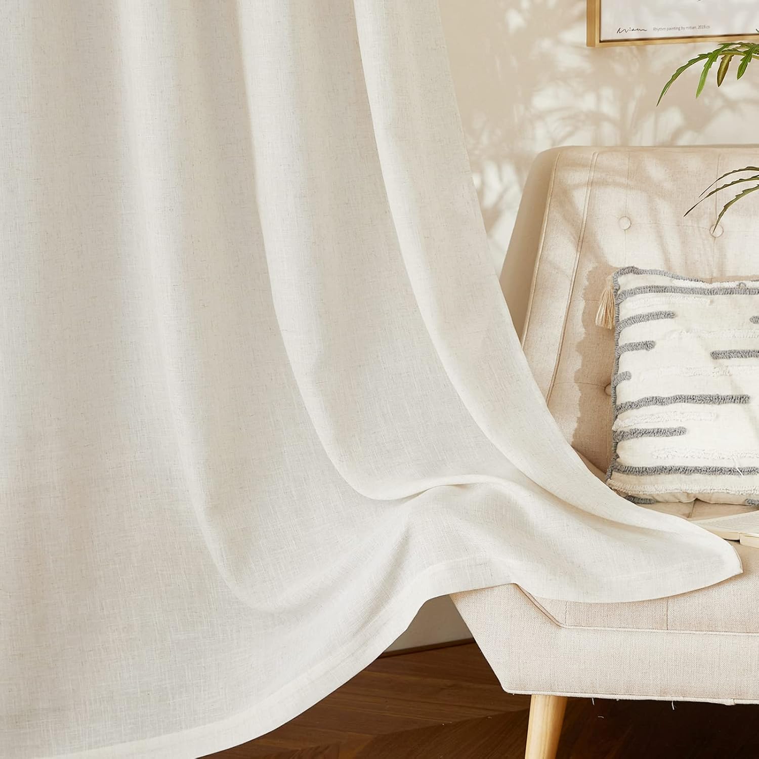 Pony Dance Tende Lino per Interni 140x245cm - 2 Pezzi, Crema - immagine 1