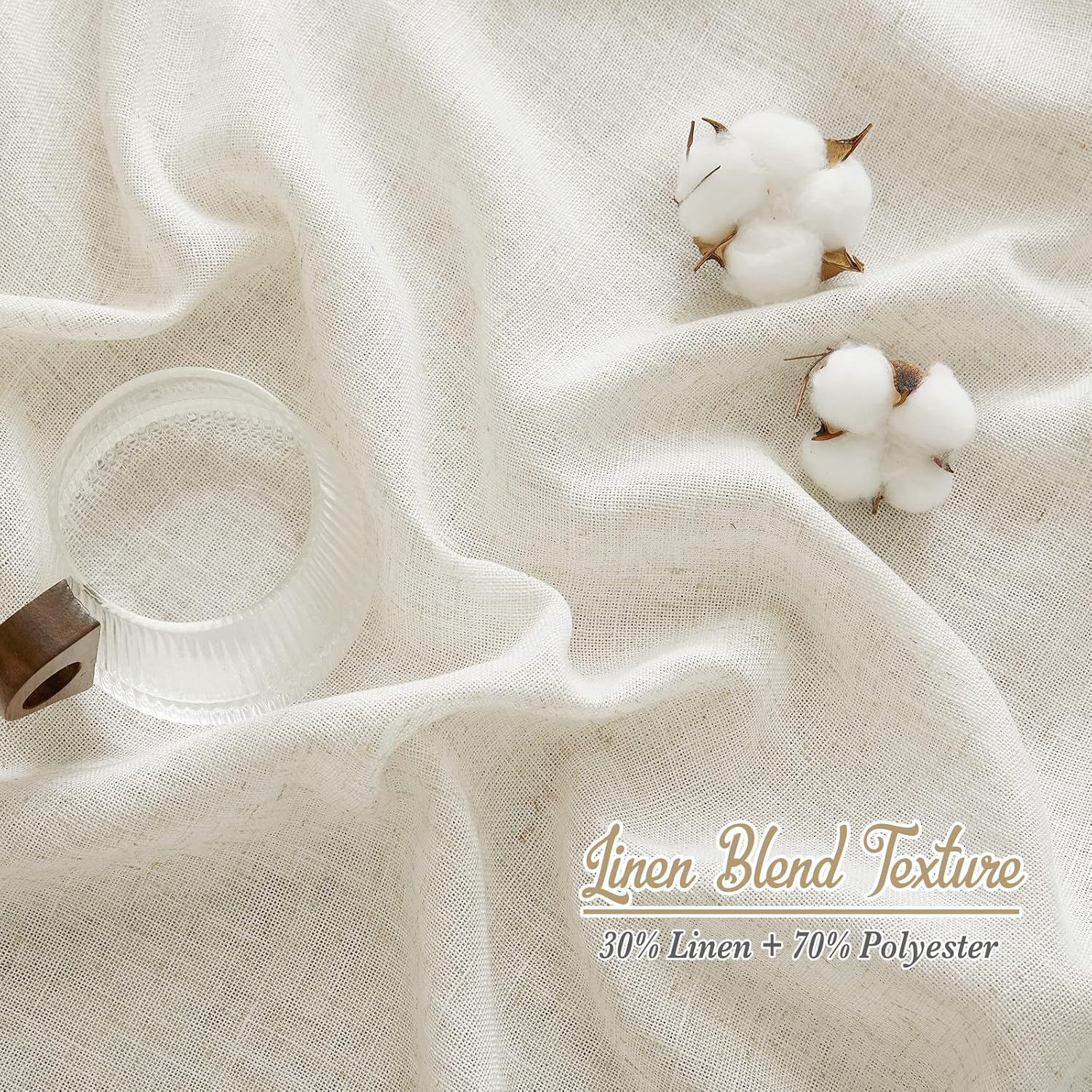 Pony Dance Tende Lino per Interni 140x245cm - 2 Pezzi, Crema - immagine 6