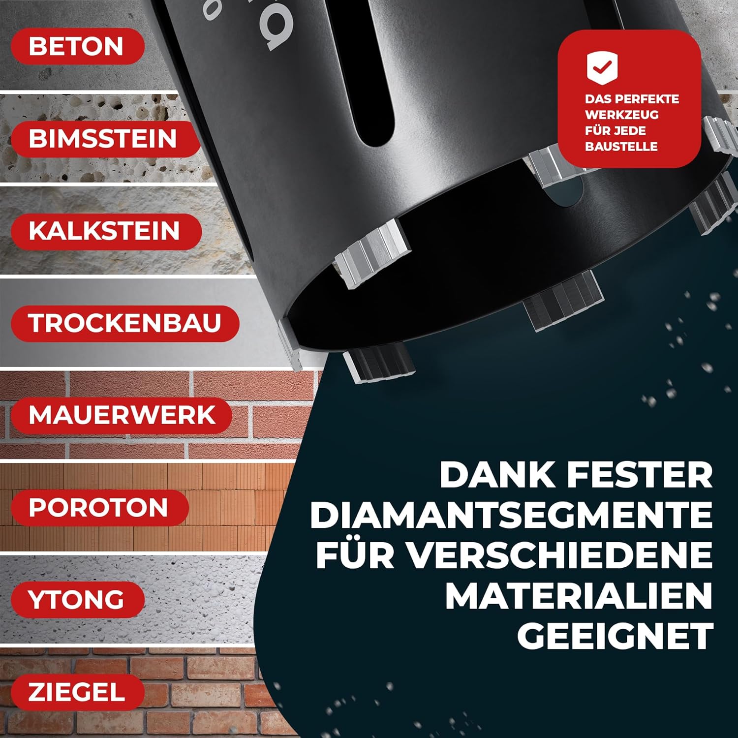 Punta a Corona Diamantata SDS Plus Ø 42-162mm - immagine 2