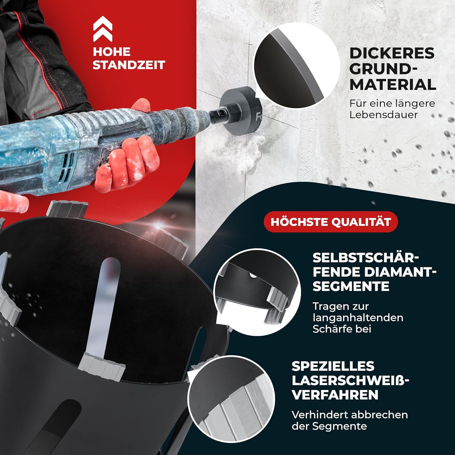 Punta a Corona Diamantata SDS Plus Ø 42-162mm - immagine 3