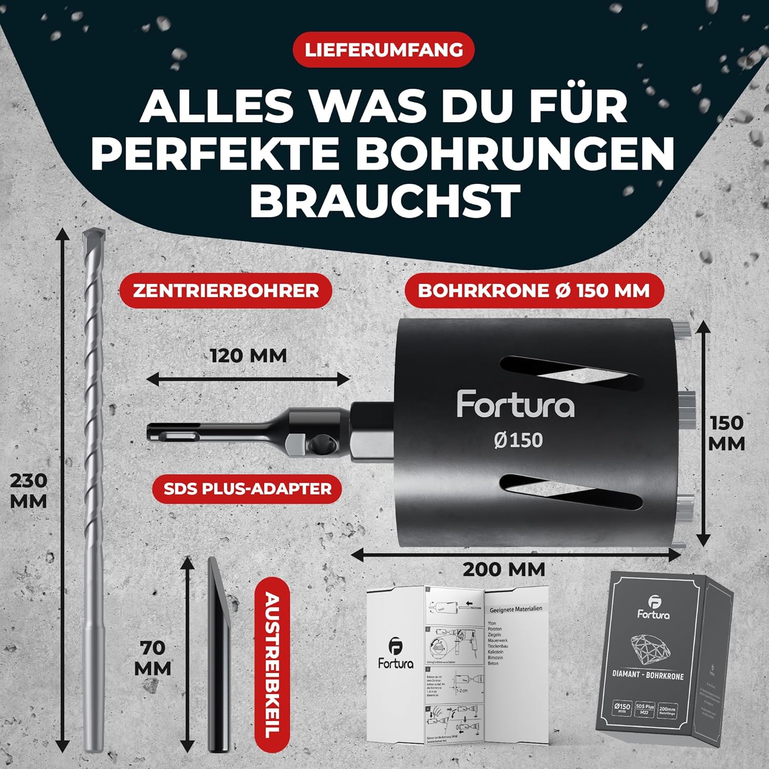 Punta a Corona Diamantata SDS Plus Ø 42-162mm - immagine 4