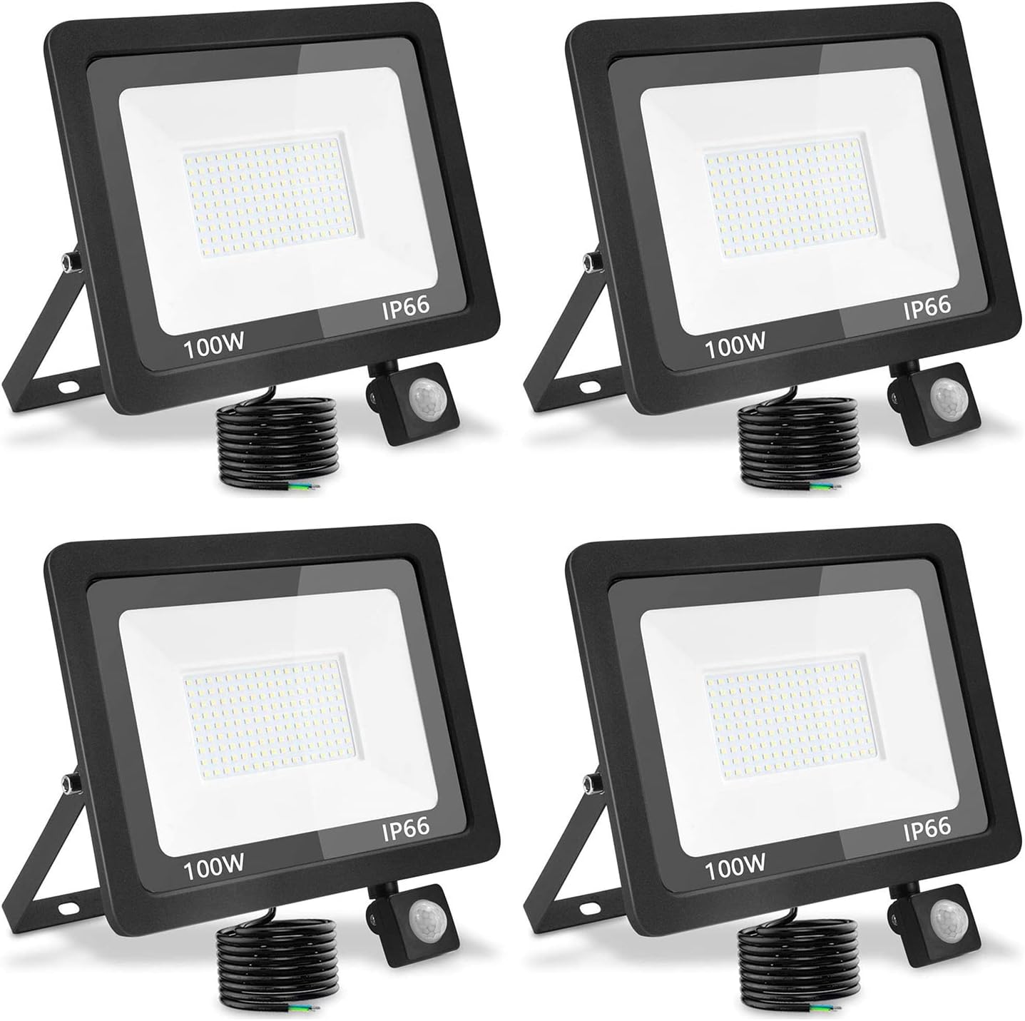 Treoir Faretto LED da Esterno 100W con Sensore, 4pz - immagine 1