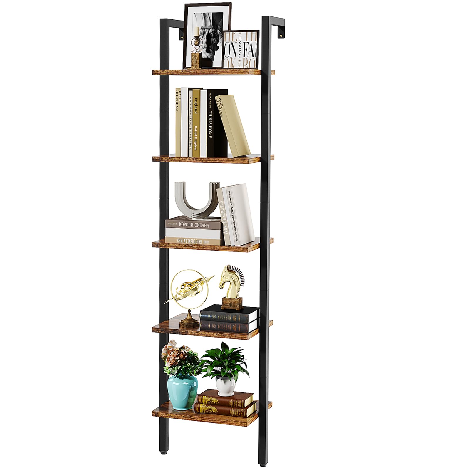 Ymyny Libreria Scaffale a Scala 40x30x178CM, Marrone Vintage