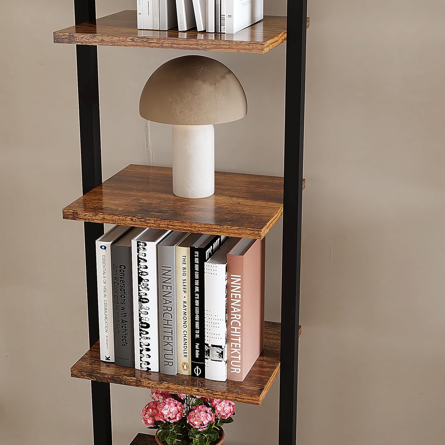 Ymyny Libreria Scaffale a Scala 40x30x178CM, Marrone Vintage - immagine 8