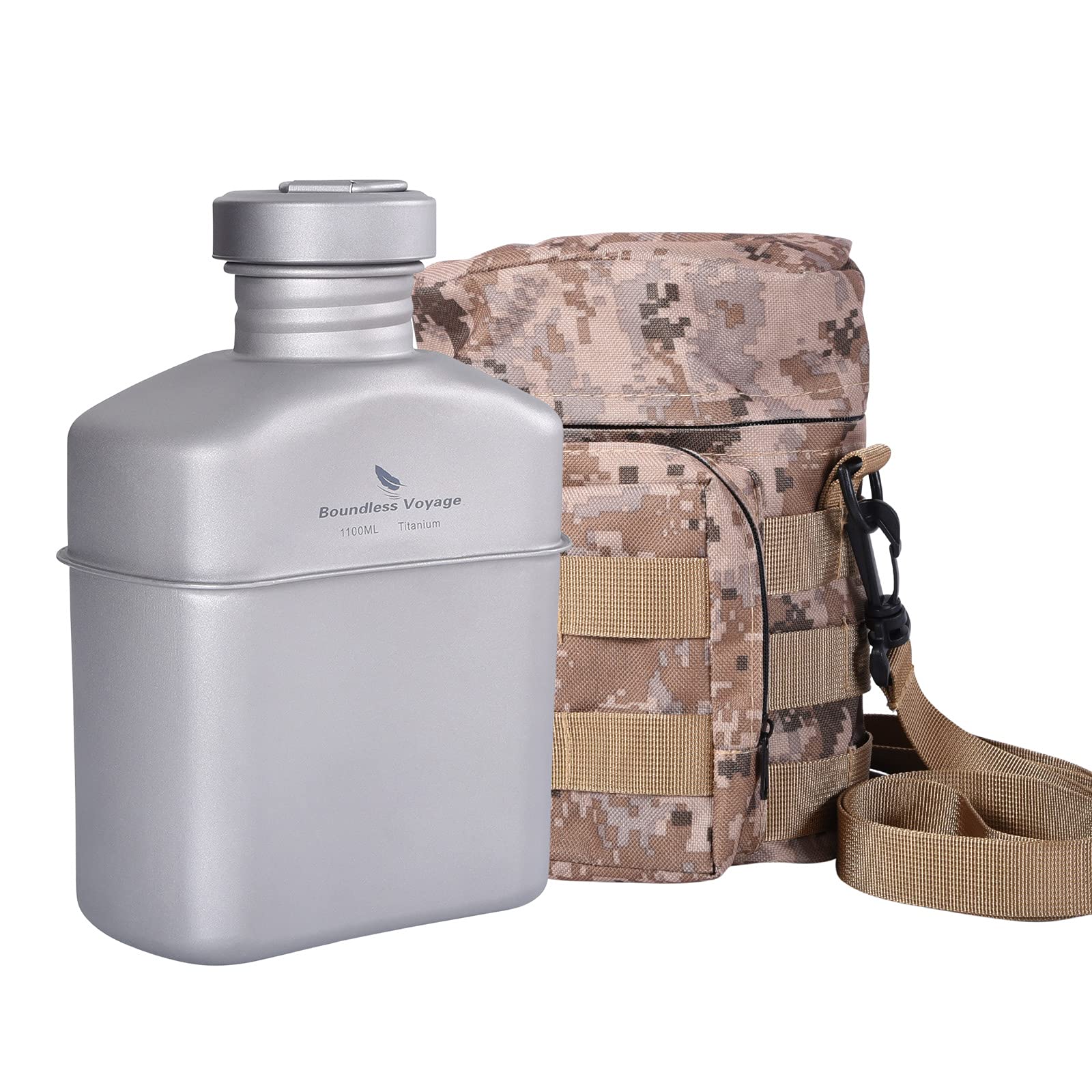 Ibasingo Set tazze da mensa militare in titanio 1100ml