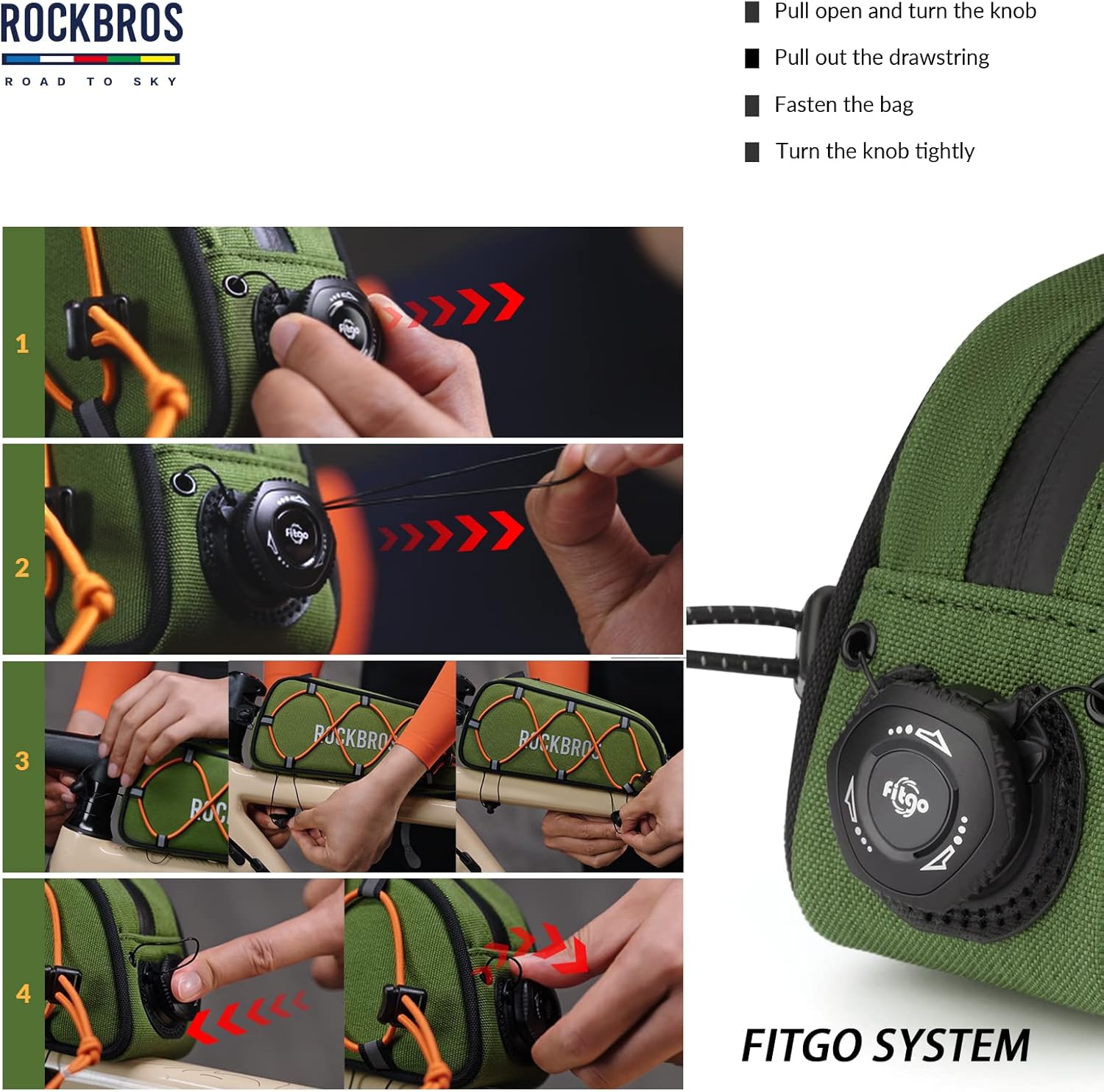 Rockbros Borsa Telaio Bici Impermeabile 0.7L - immagine 4