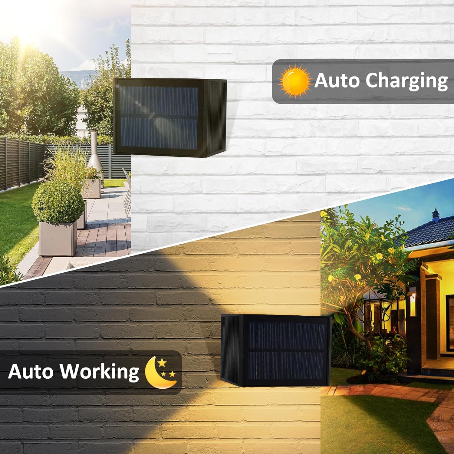 T-sun Applique Solare da Esterno - Set da 4, Nero - immagine 3