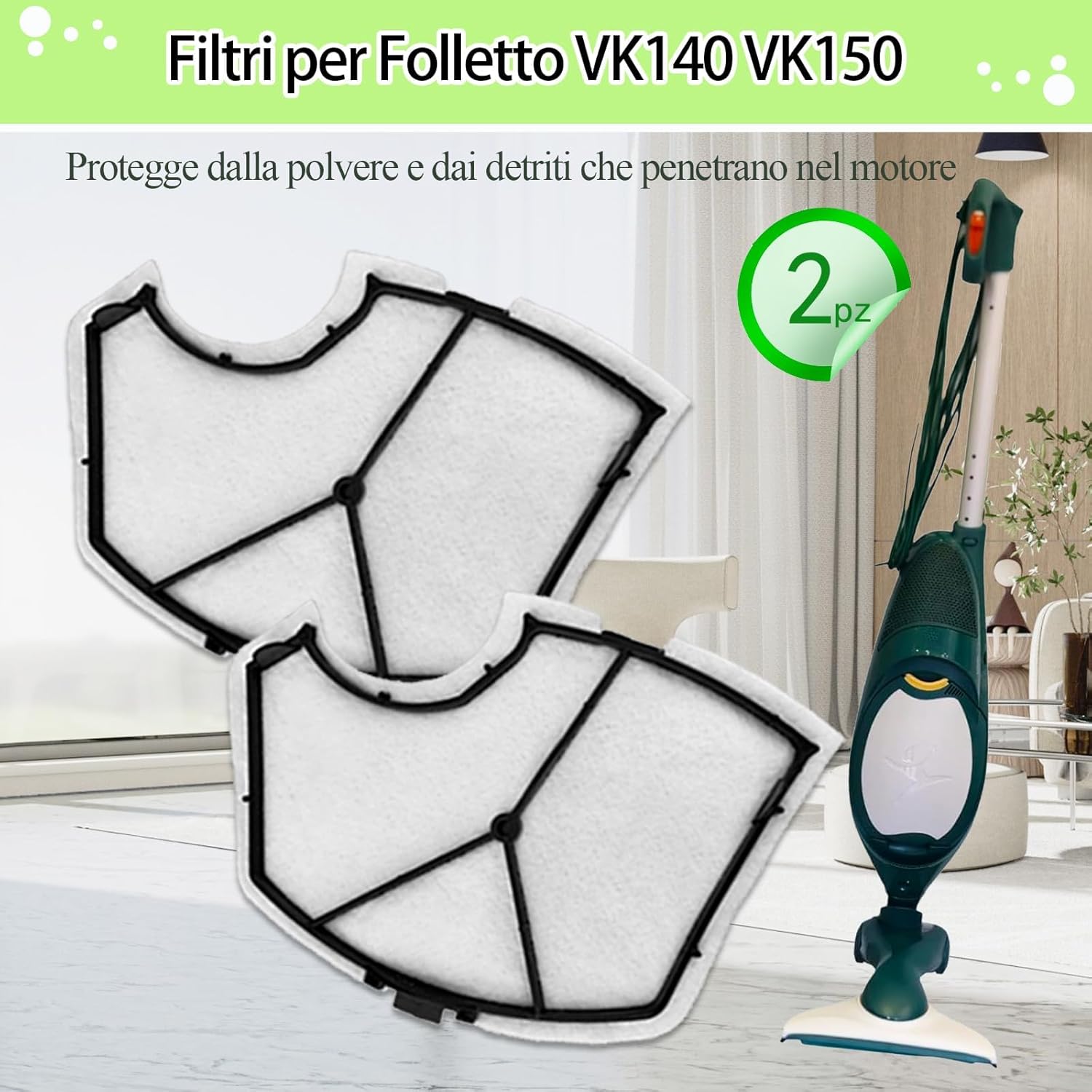 Sacchetti per Folletto VK140 VK150 FP140 - 12 Pezzi - immagine 3