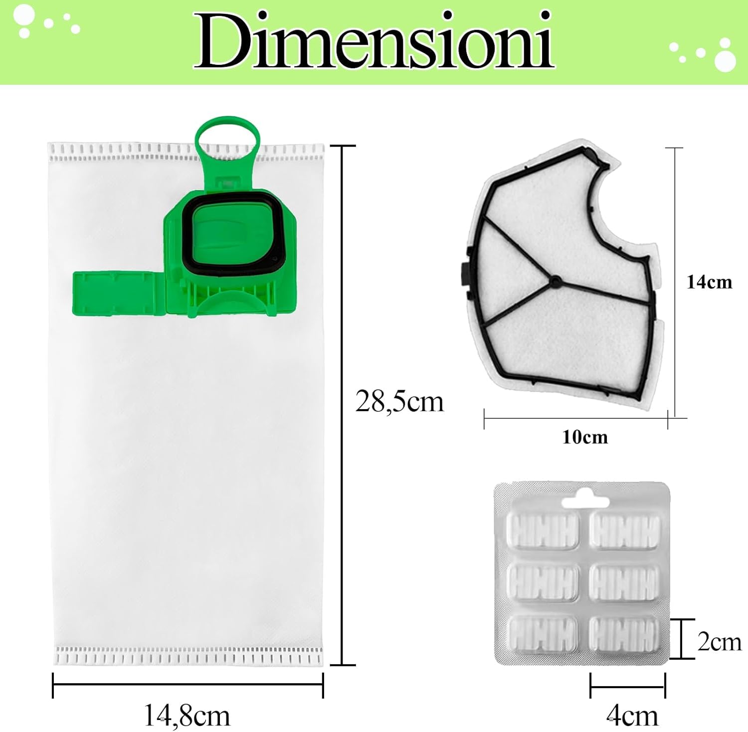Sacchetti per Folletto VK140 VK150 FP140 - 12 Pezzi - immagine 6
