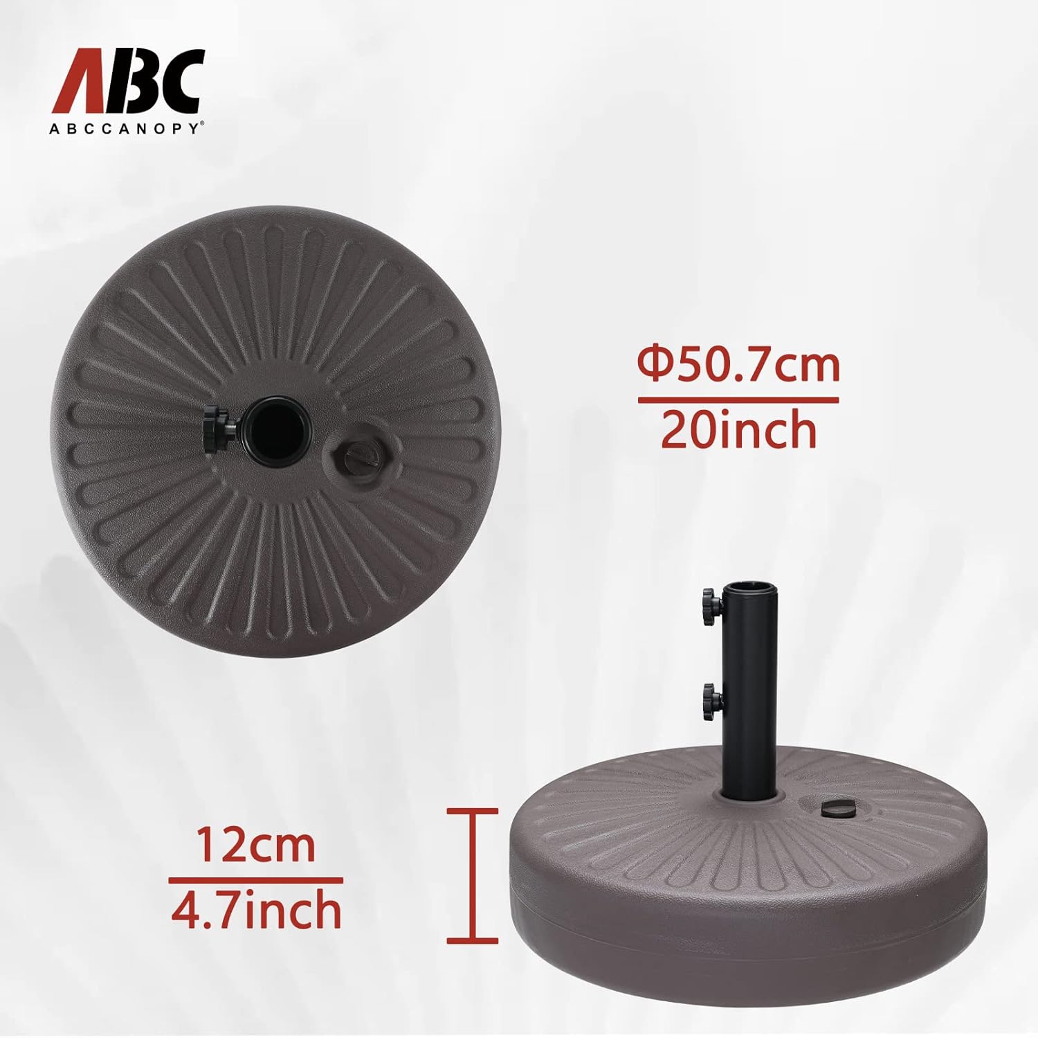 Abccanopy Base per Ombrellone da Patio 9,1kg, Marrone - immagine 2