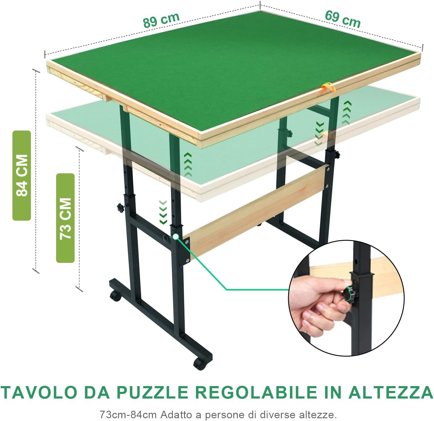 Jifenkla Tavolo da Puzzle in Legno 1500 Pezzi - immagine 3