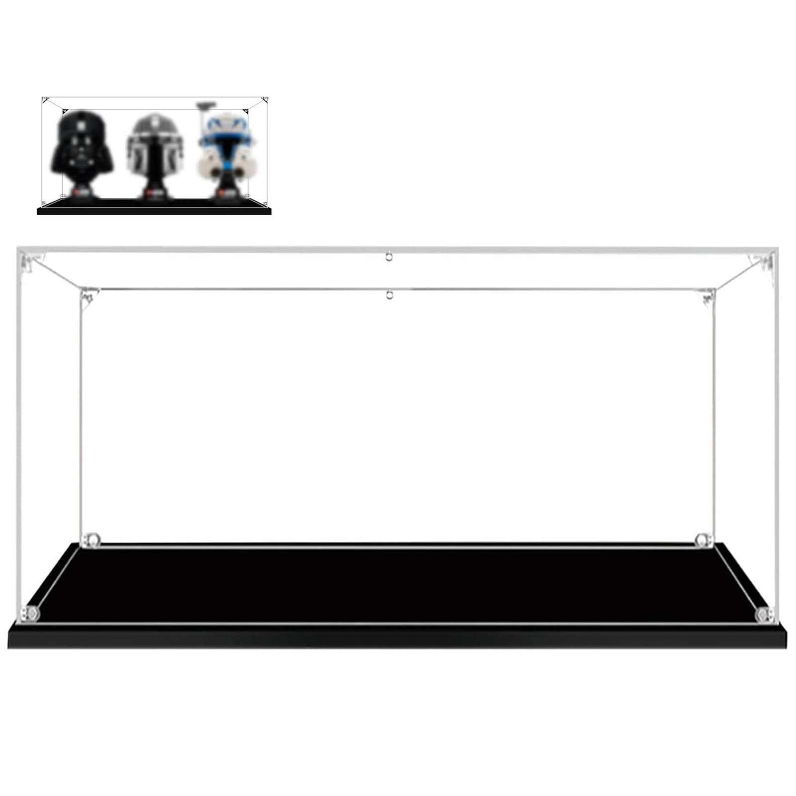 Cassa di Esposizione in Acrilico con Base Nera 50x20x25cm