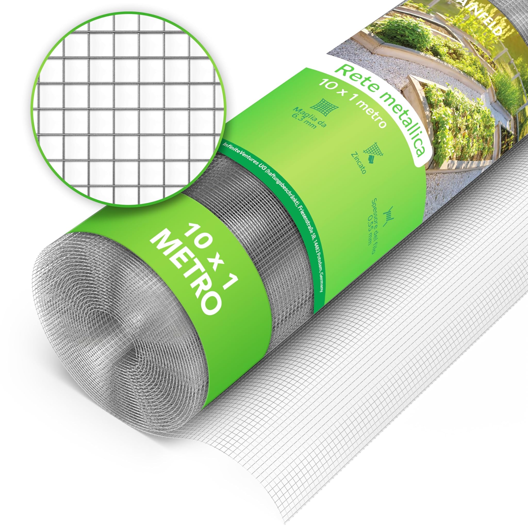 Rete Metallica a Maglia Fine 10 x 1 Metro