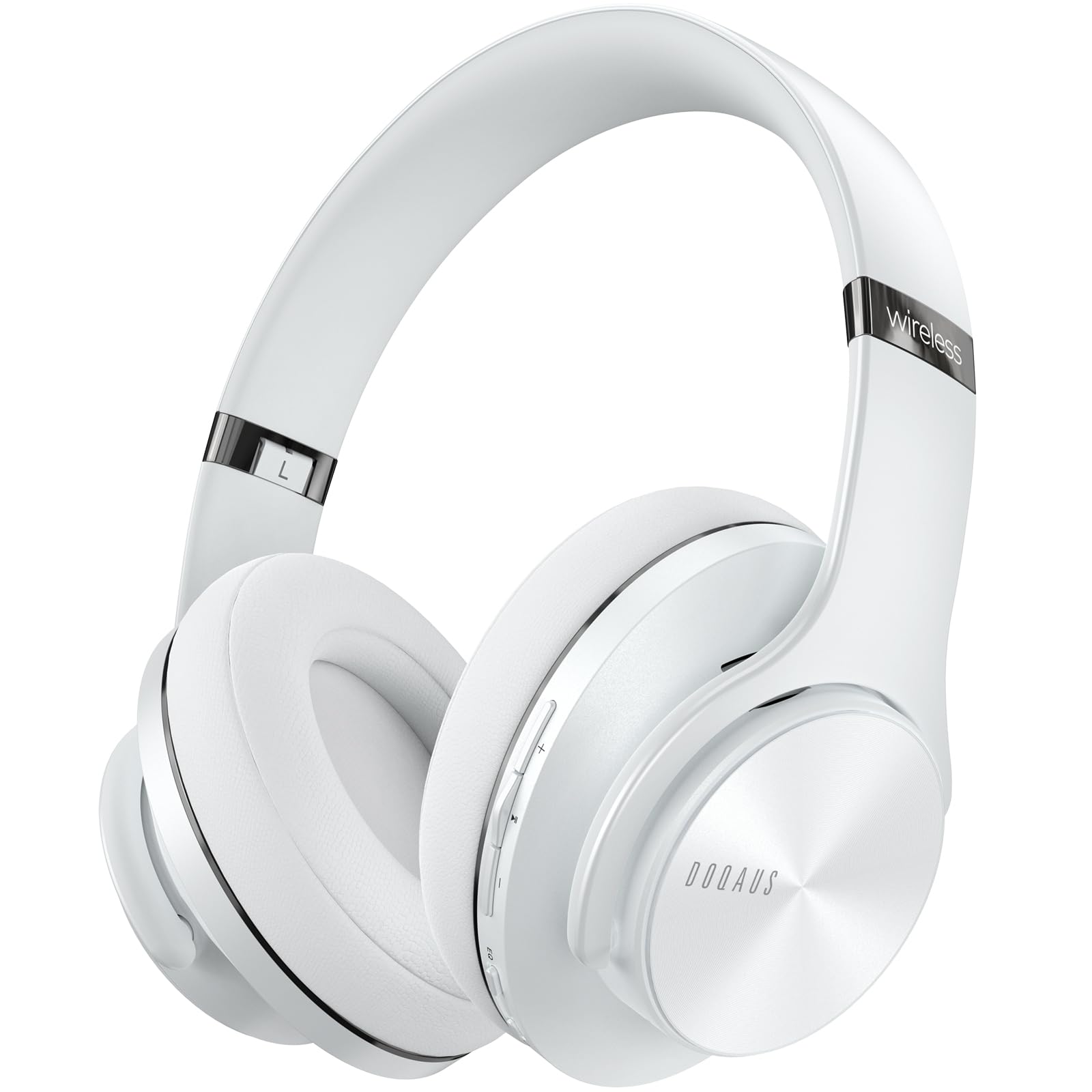Doqaus Cuffie Bluetooth Over Ear 90h, Bianco