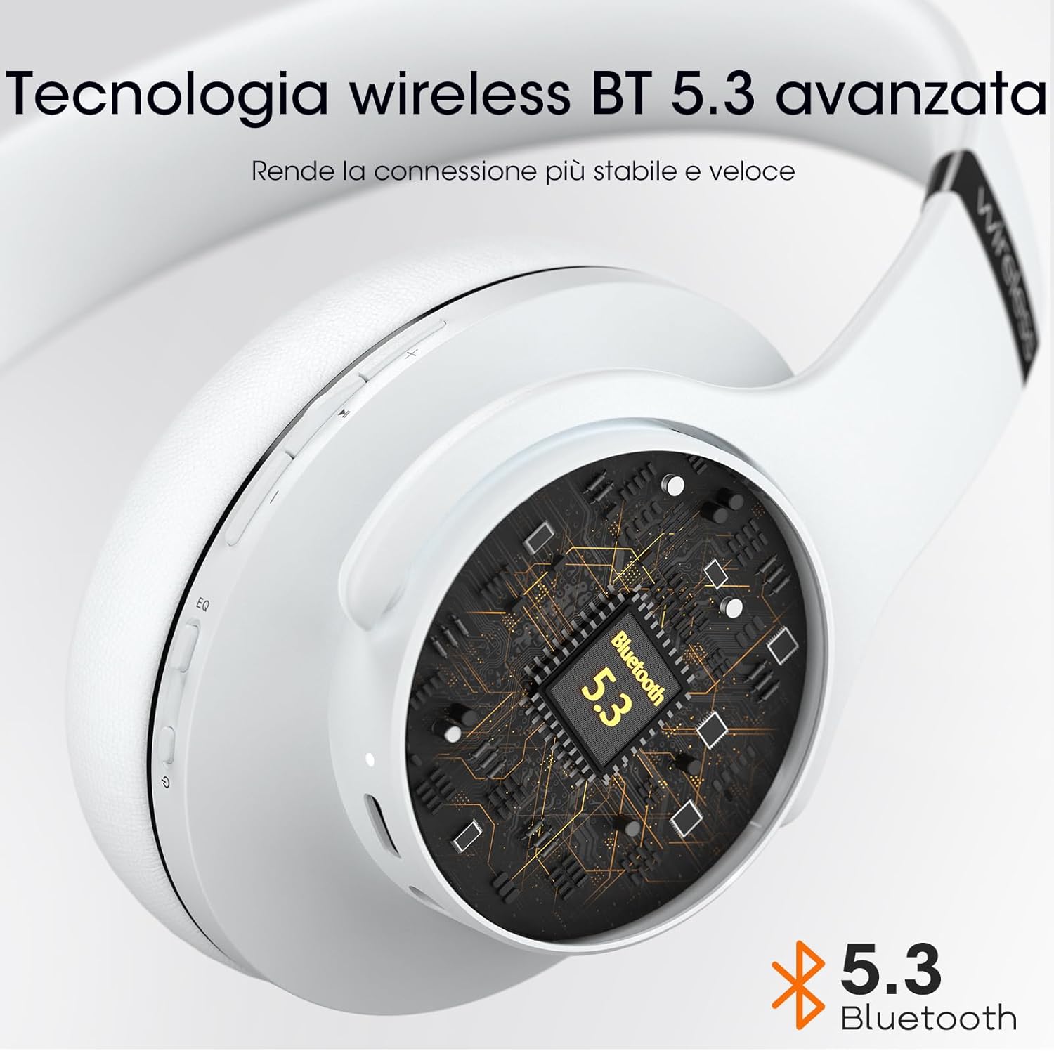 Doqaus Cuffie Bluetooth Over Ear 90h, Bianco - immagine 3