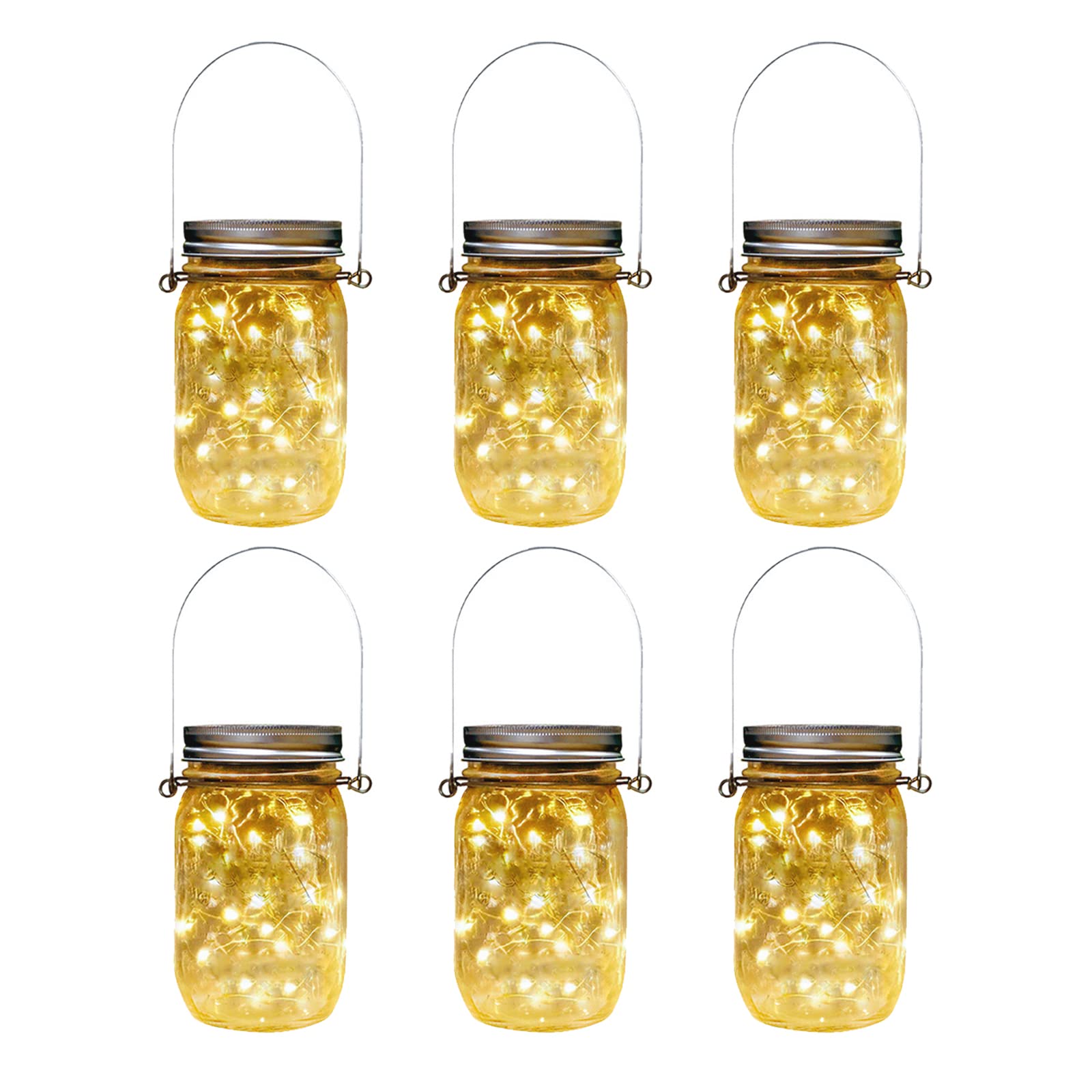 Lanterne Solari da Esterno 6 pezzi, Vetro