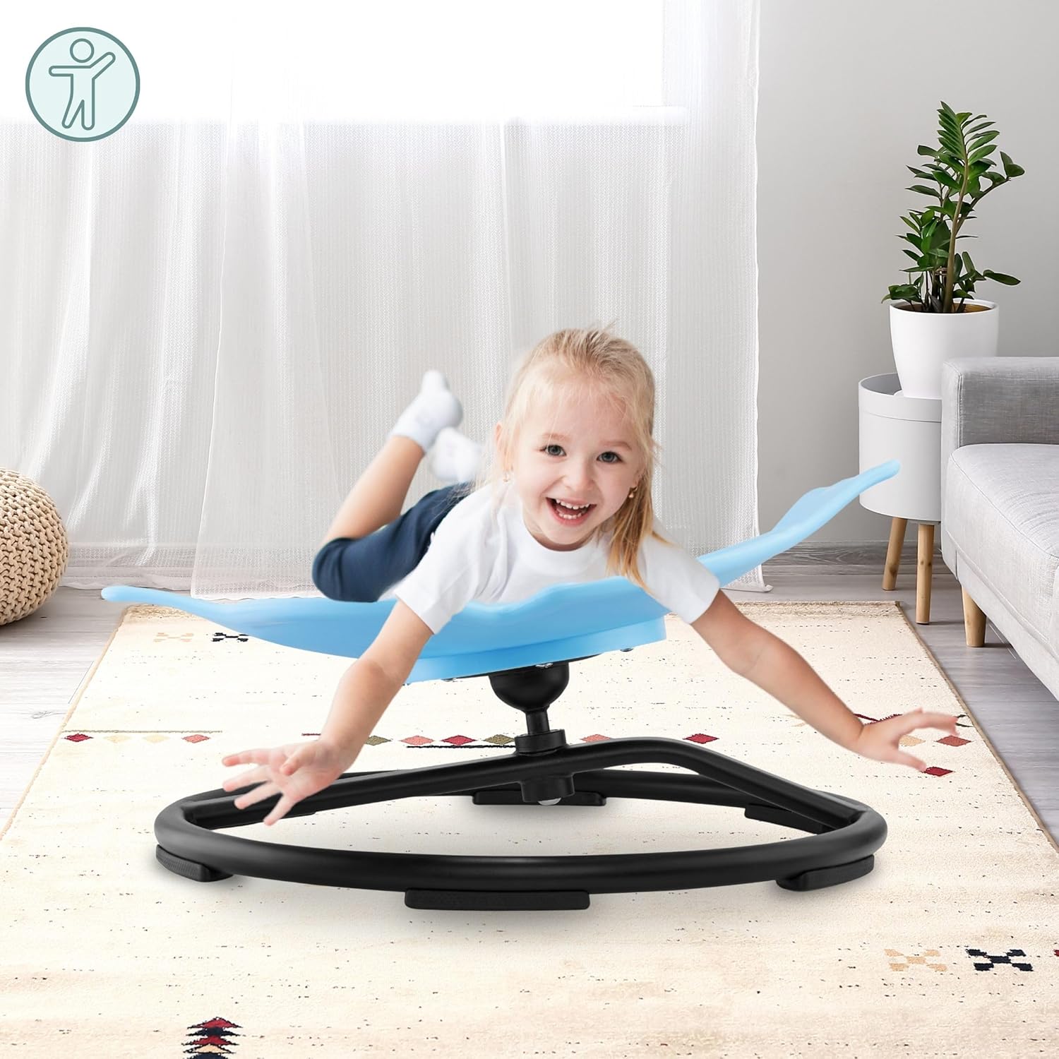 Mamabrum Mini Giostra per Bambini Pesce - Blu - immagine 3