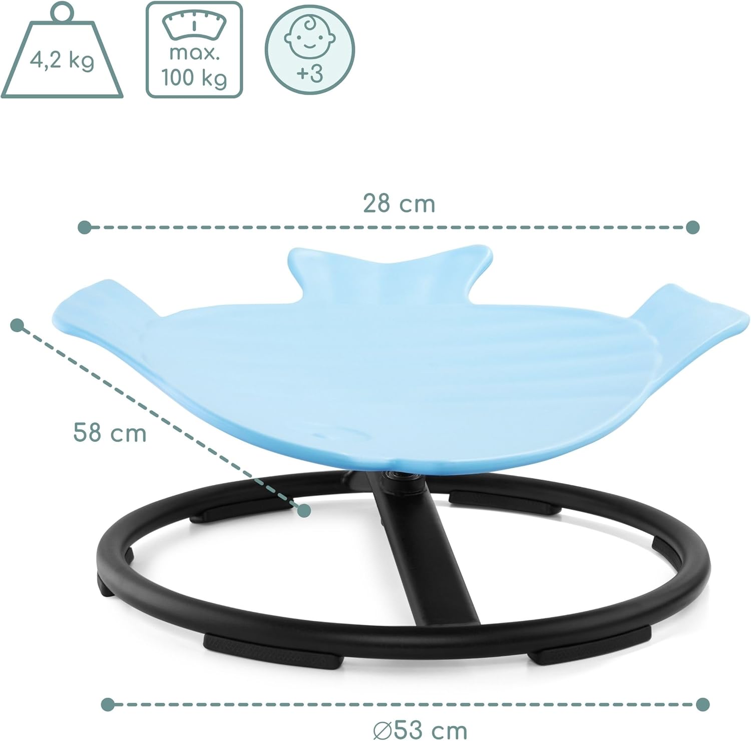 Mamabrum Mini Giostra per Bambini Pesce - Blu - immagine 8