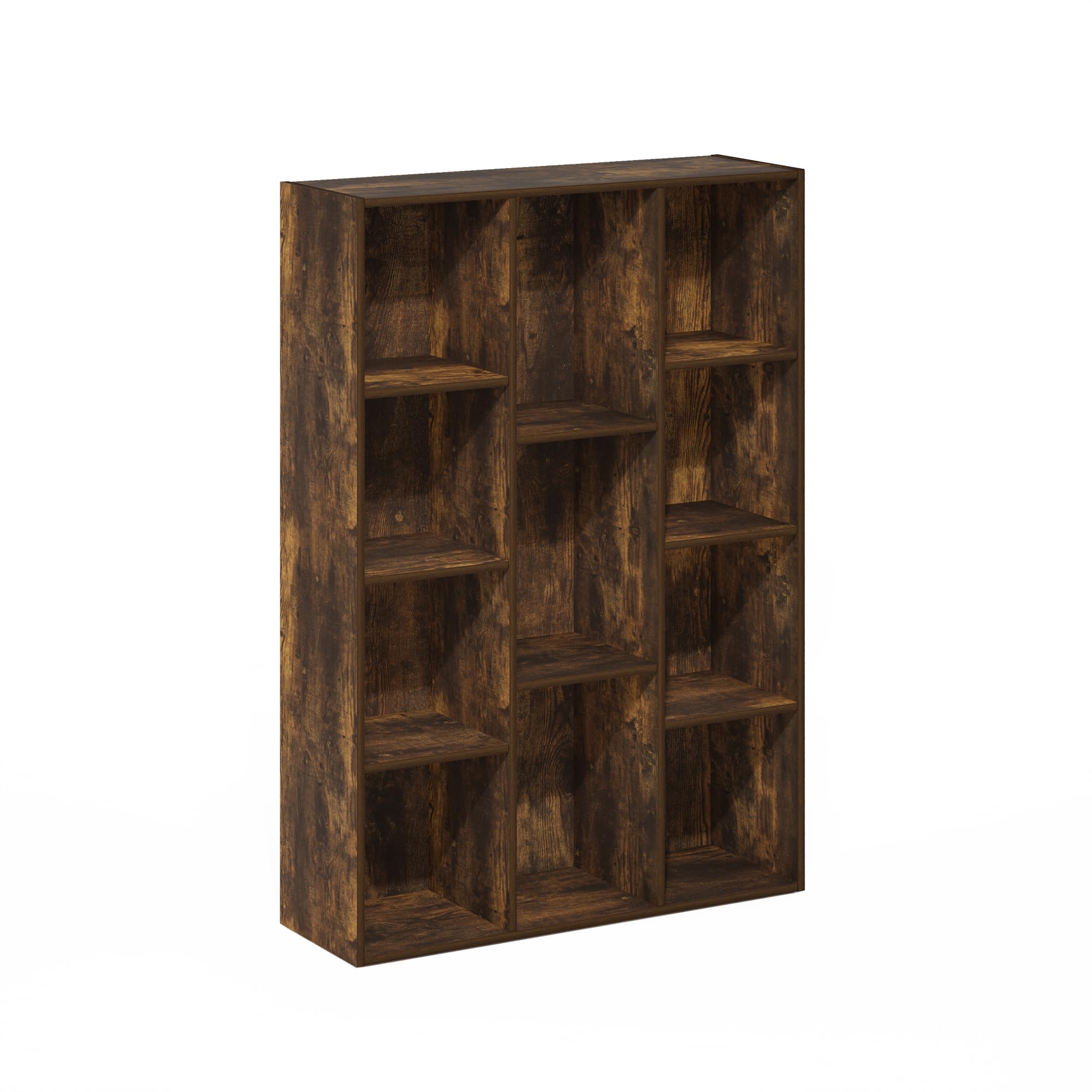 Furinno Luder Libreria reversibile a 11 cubi con scaffale aperto, Pino Ambrato