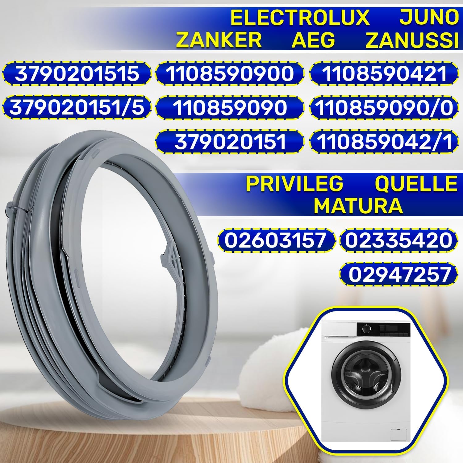 MONTERAL Guarnizione Lavatrice Porta per AEG Electrolux - immagine 2