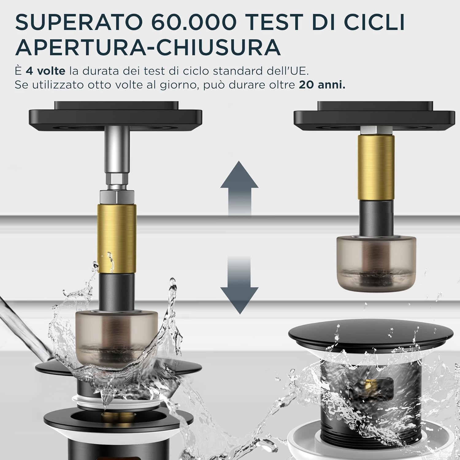 Forious Rubinetto Nero a Cascata per Lavabo - immagine 5