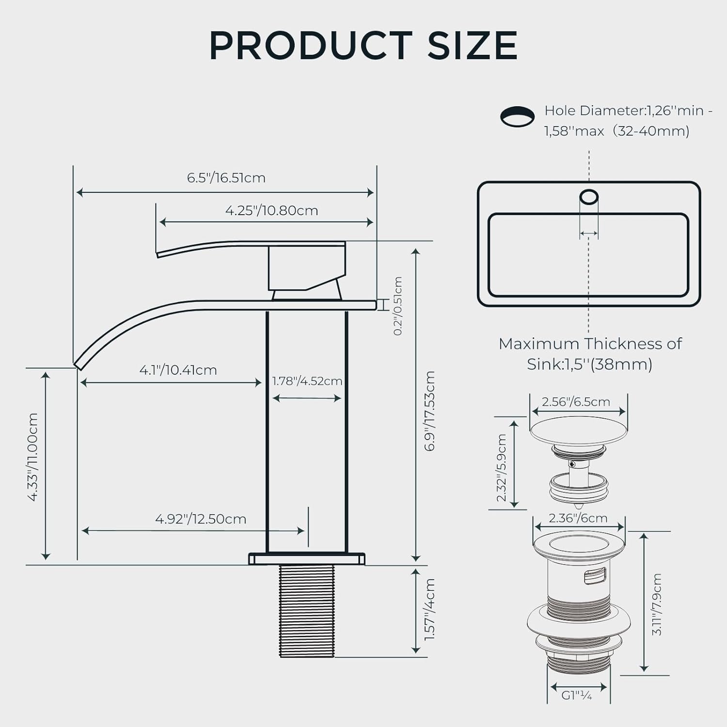 Forious Rubinetto Nero a Cascata per Lavabo - immagine 6