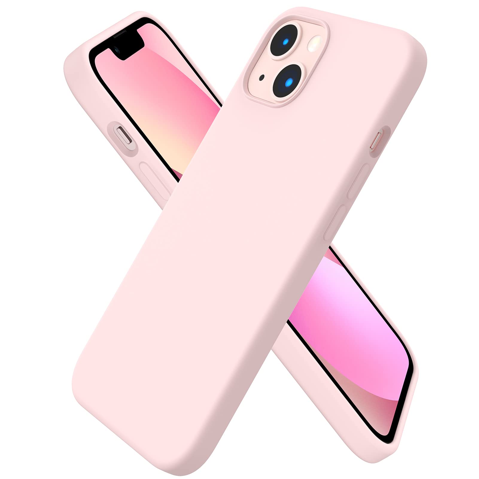 Ornarto Custodia iPhone 13 6,1” in Silicone Liquido, Rosa