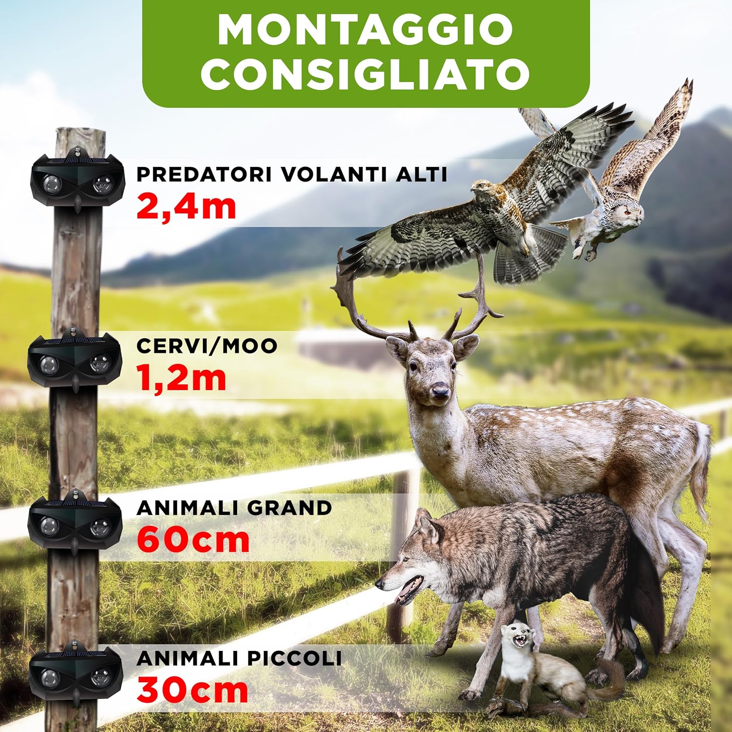 Isotronic Dissuasore Animali Solare con Luce Blu - immagine 3